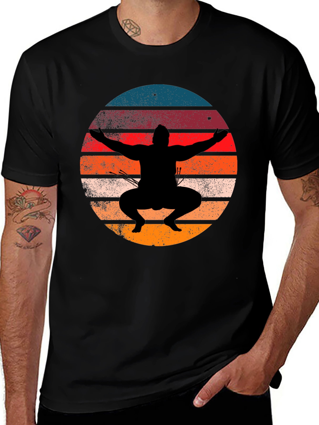 Variant 6 of Sunset Sumo Wrestler Graphic Tee
