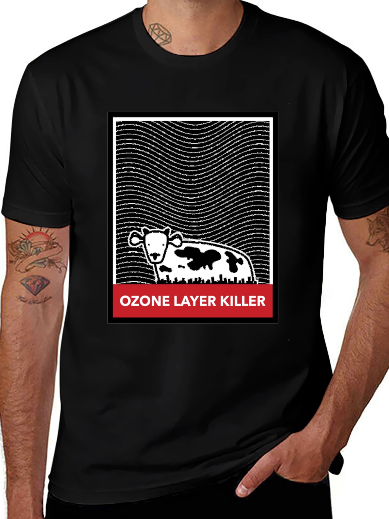 Variant 15 of Ozone Layer Killer T-Shirt - Black Graphic Tee