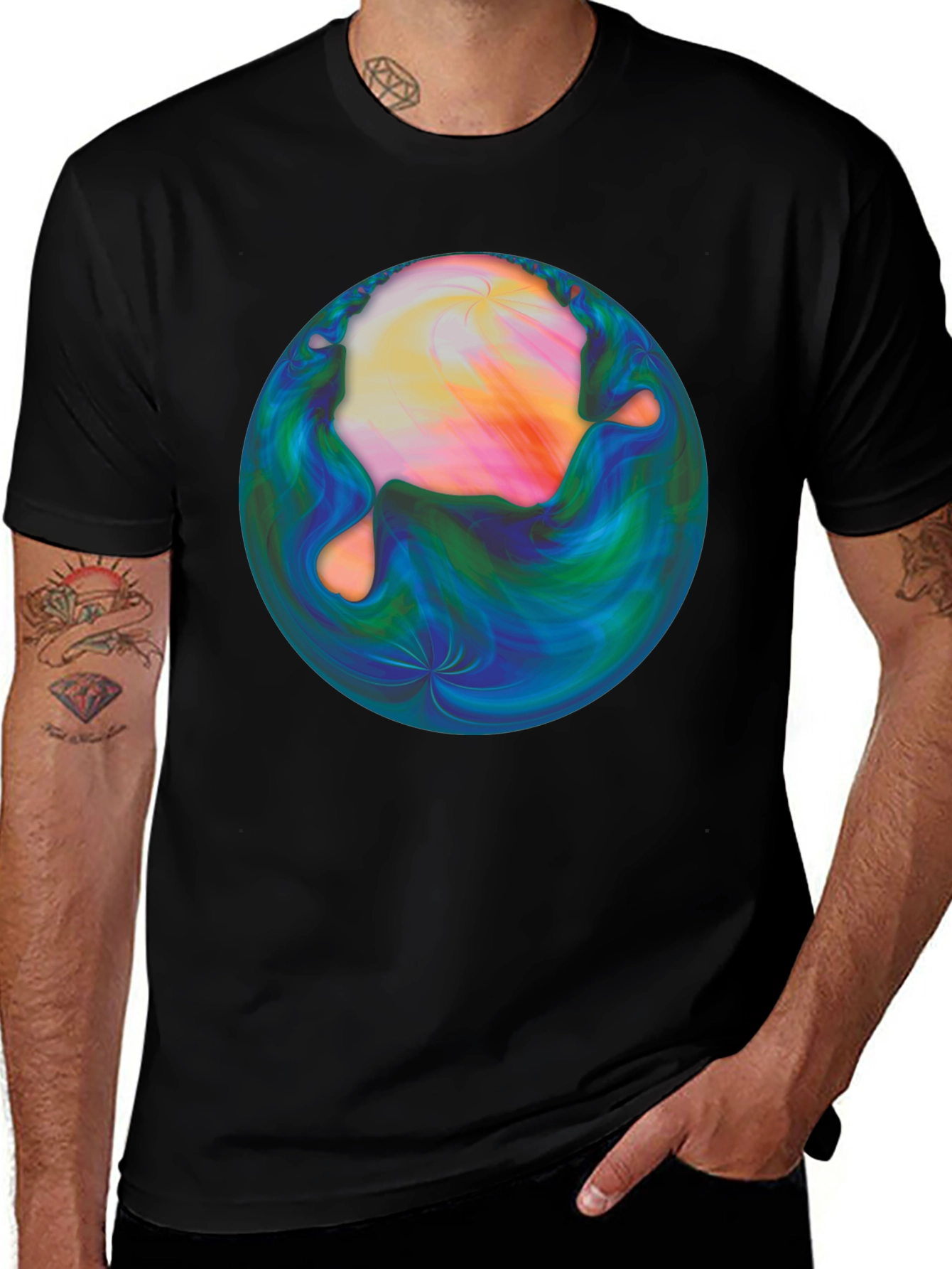 Variant 28 of Abstract Swirl Graphic Tee - Unique Design