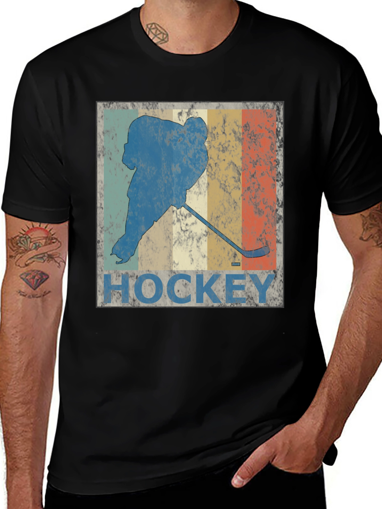 Variant 22 of Vintage Hockey Player Graphic T-Shirt