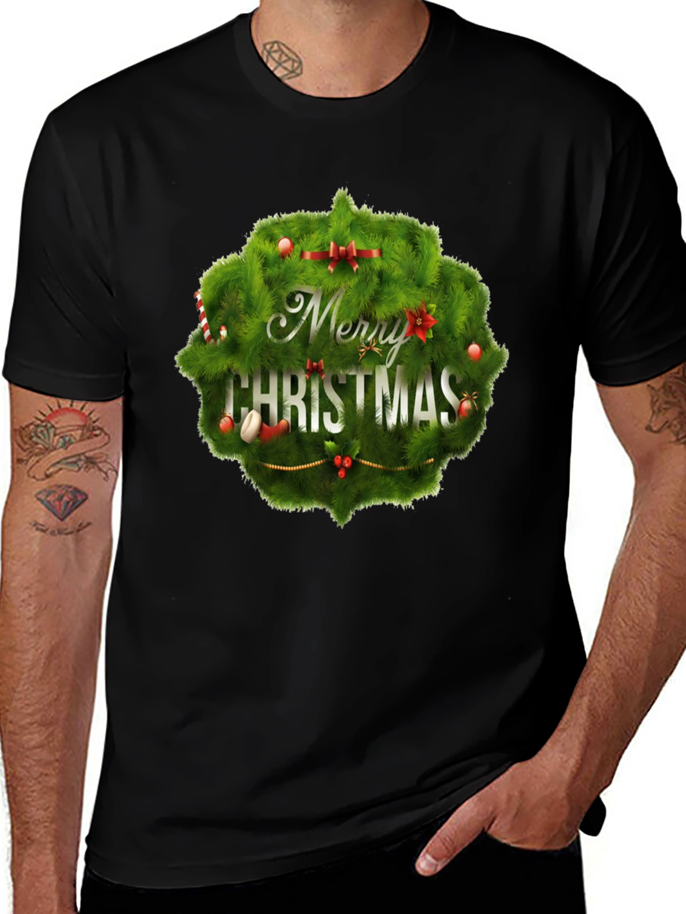 Merry Christmas Wreath T-Shirt