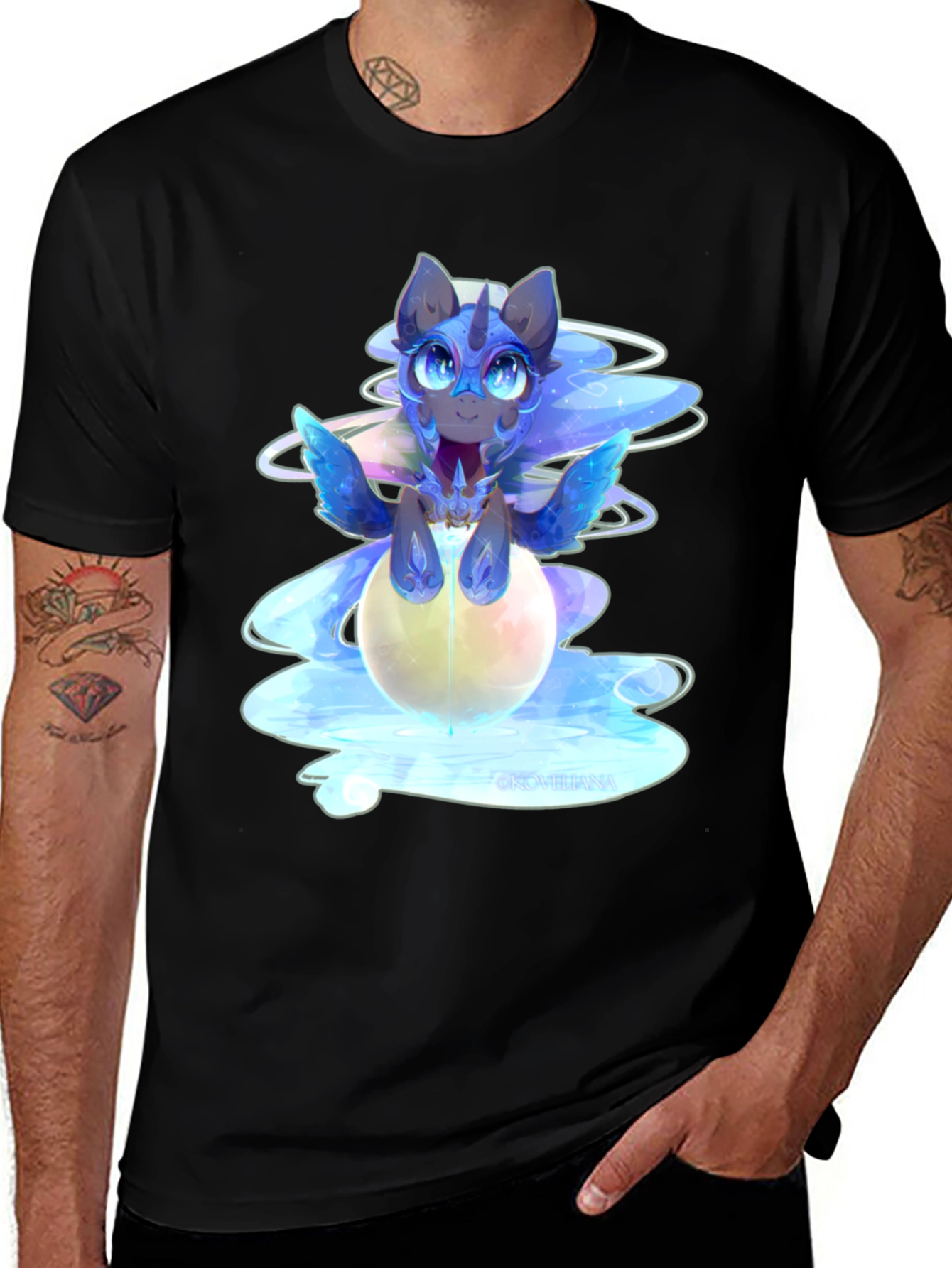 Variant 5 of Magical Pony Black T-Shirt