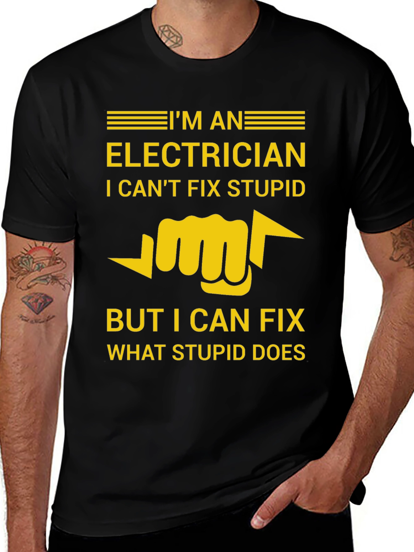 Variant 23 of Electrician Fixes Stupid Funny Graphic Tee