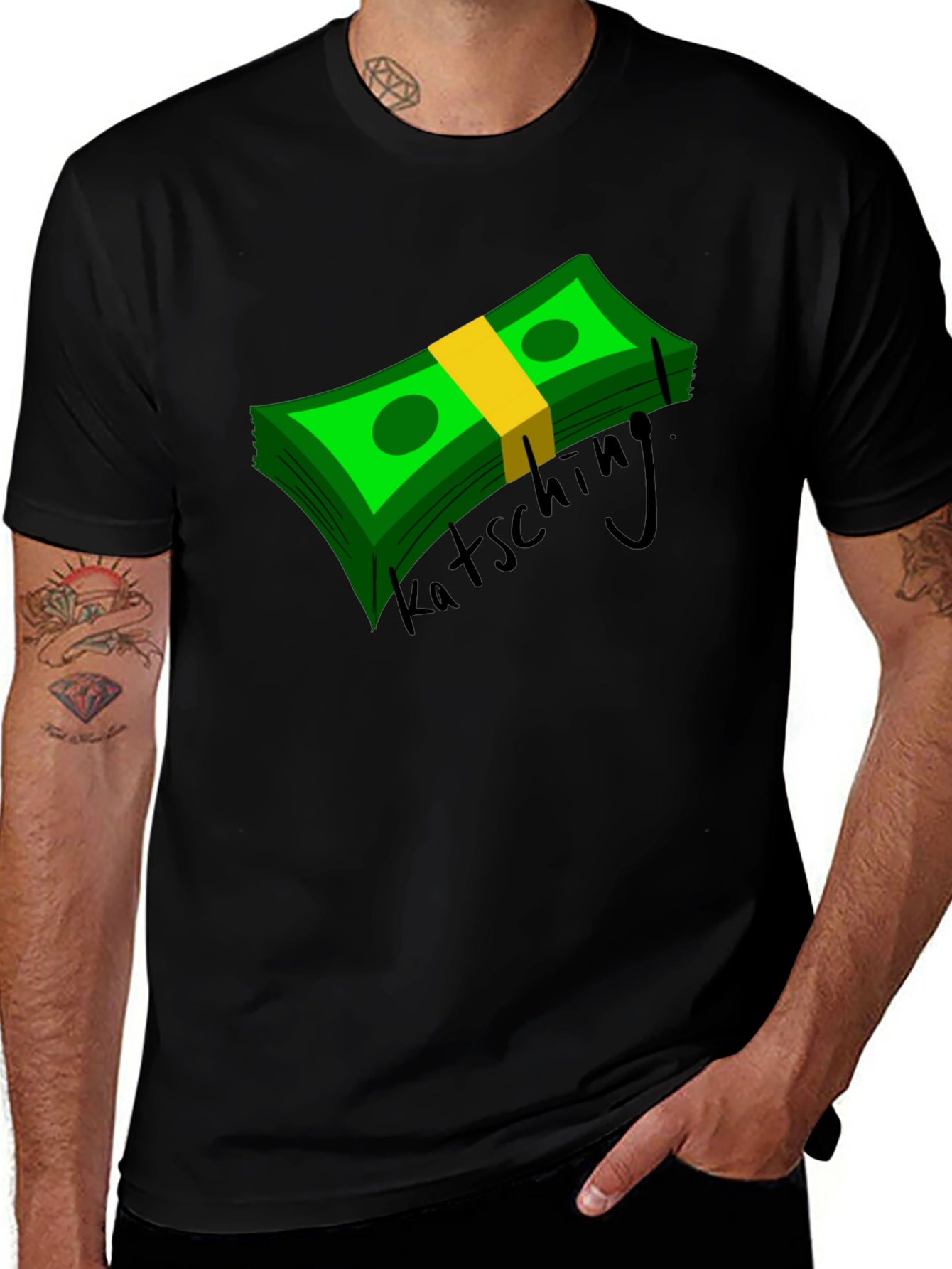 Black Katsching Money Graphic Tee - Black main image