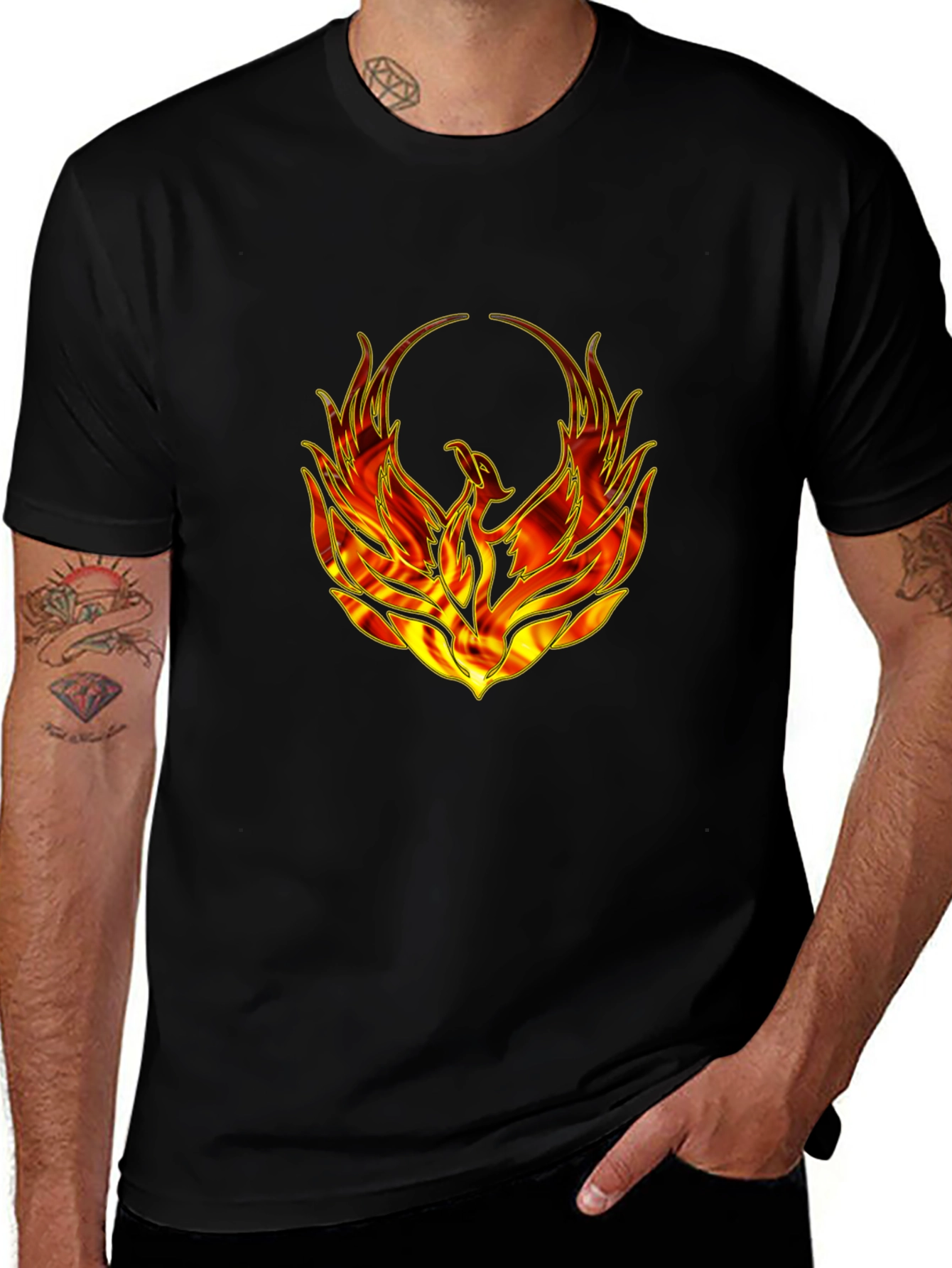 Variant 10 of Phoenix Firebird Graphic T-Shirt - Black