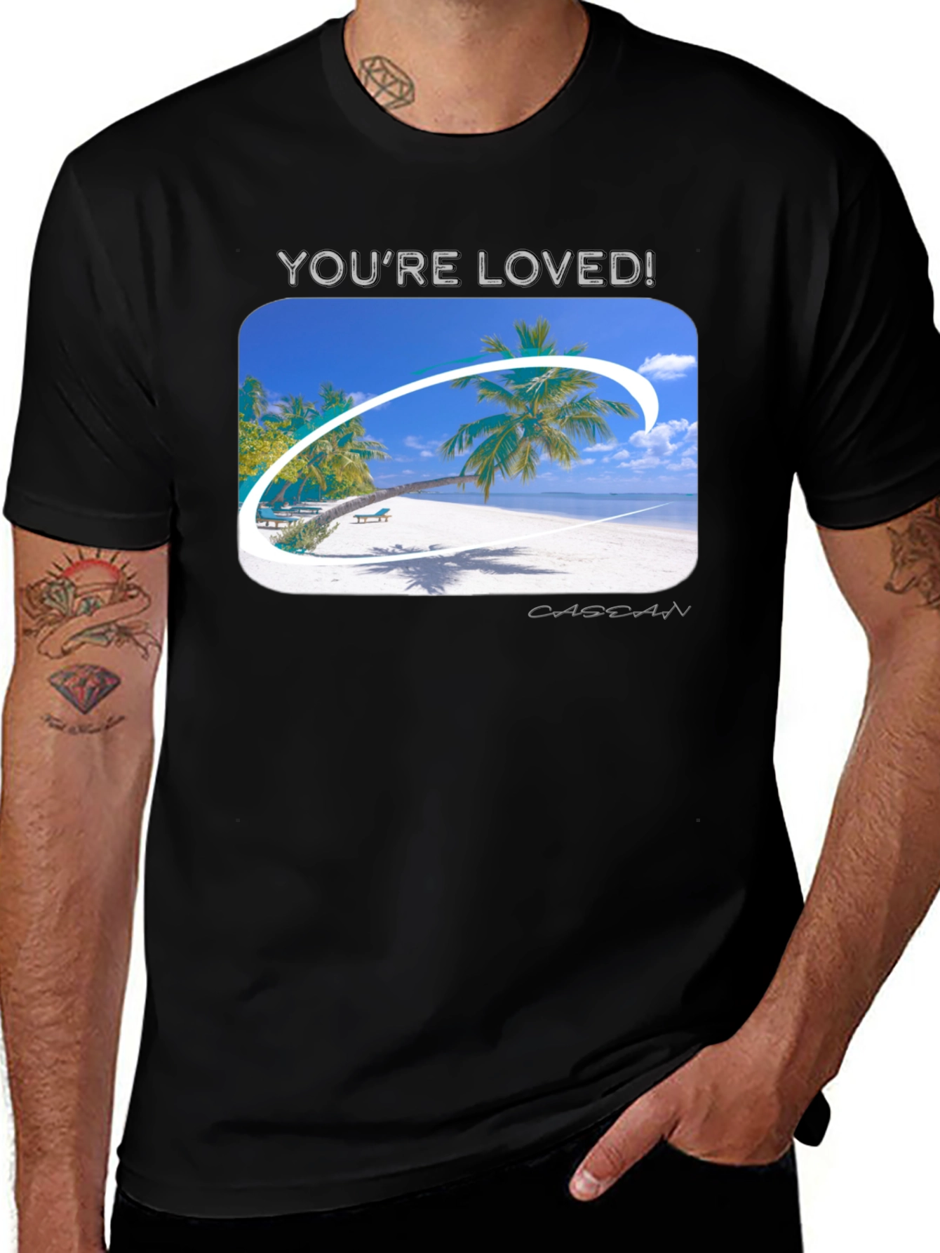 Tropical Beach T-Shirt - You're Loved