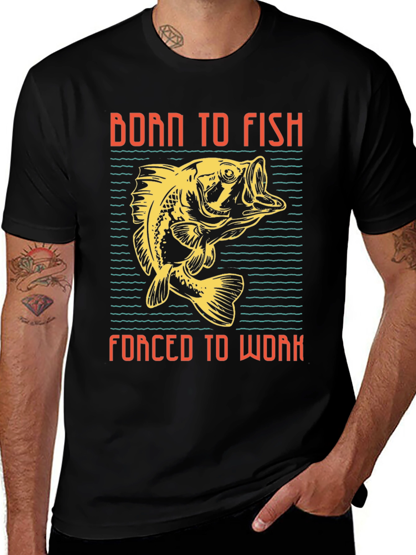 Variant 22 of Born to Fish T-Shirt