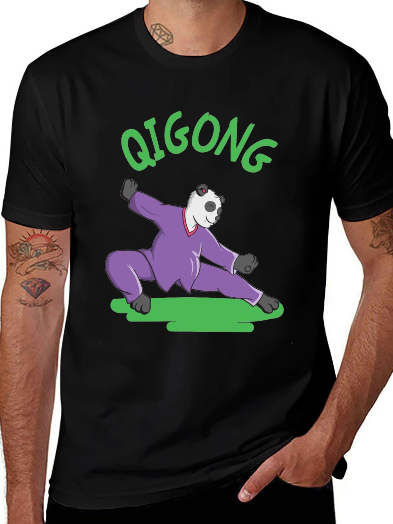 Variant 26 of Qigong Panda T-Shirt - Black