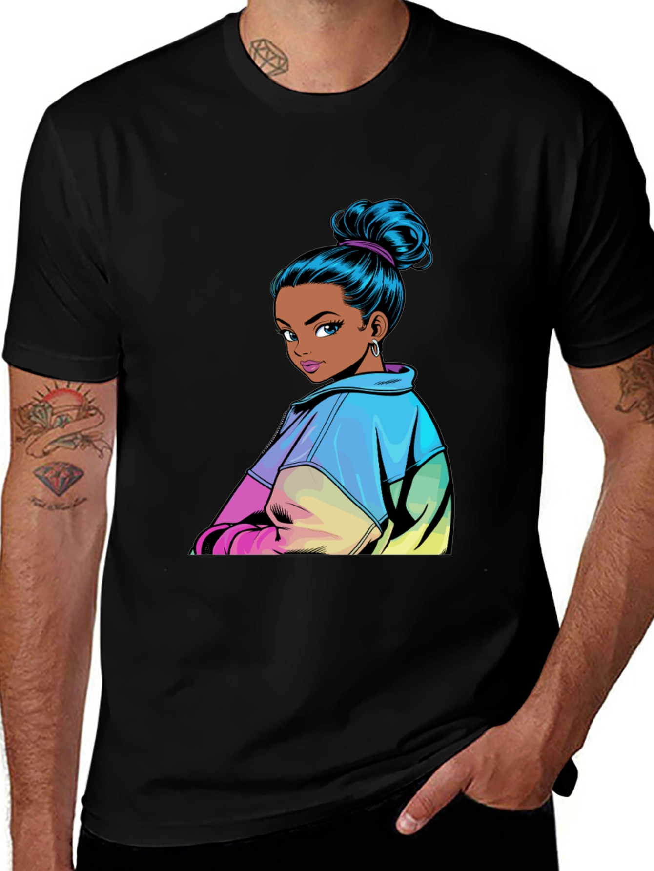 Variant 8 of Cartoon Girl Graphic Print T-Shirt