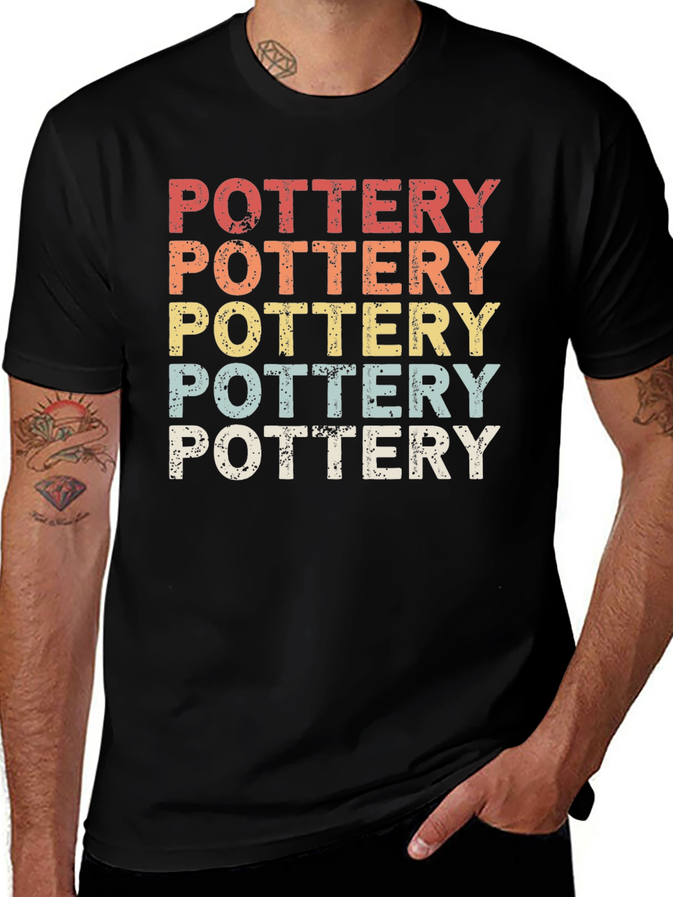 Variant 28 of Retro Pottery Graphic T-Shirt, Vintage Style Tee