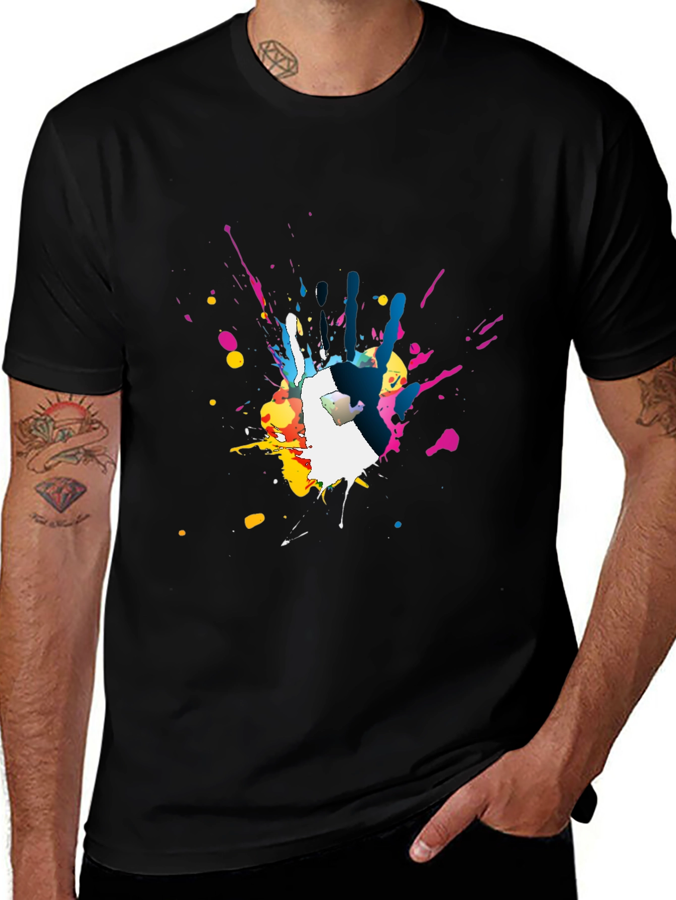 Color Splash Handprint Graphic Tee