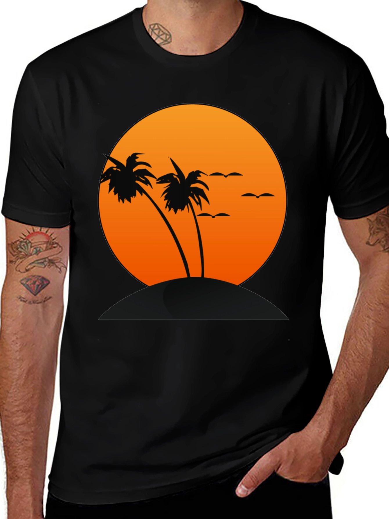 Variant 26 of Sunset Palm Tree Graphic T-Shirt