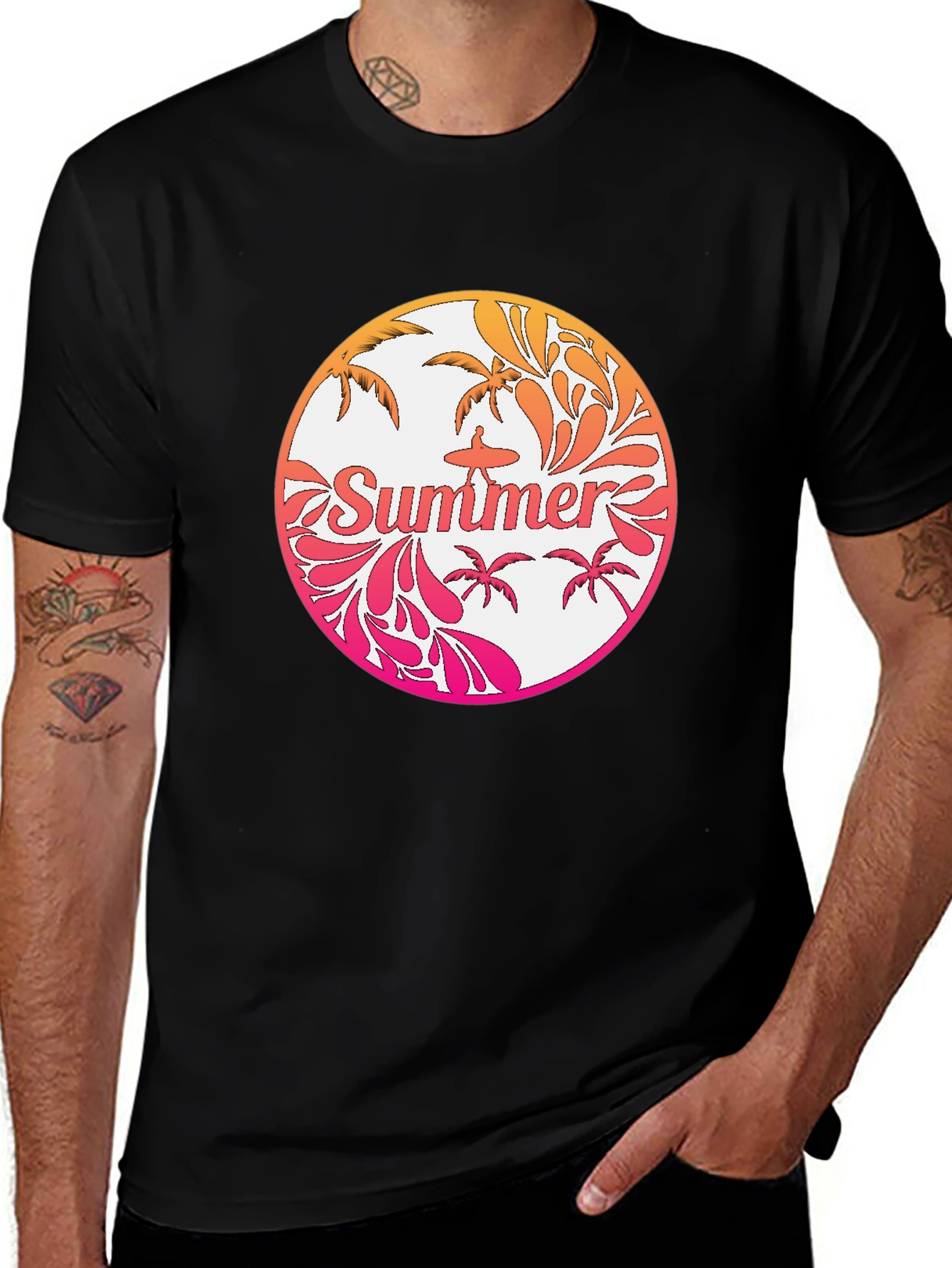 Variant 8 of Summer Vibes Graphic Tee - Black