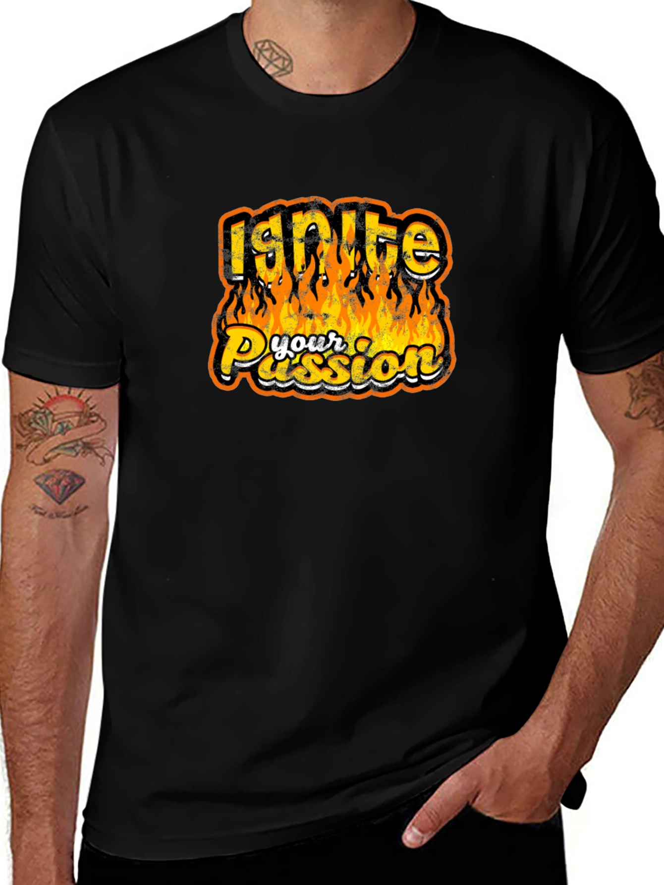 Variant 28 of Ignite Your Passion Graphic Tee - Bold & Fiery Design