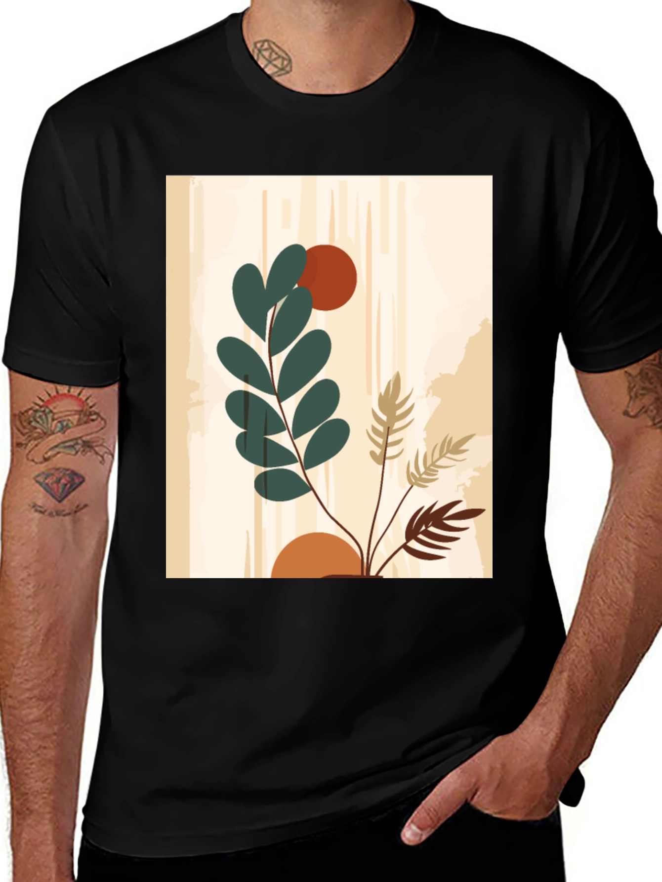 Variant 30 of Abstract Botanical Graphic Tee - Modern Art Shirt
