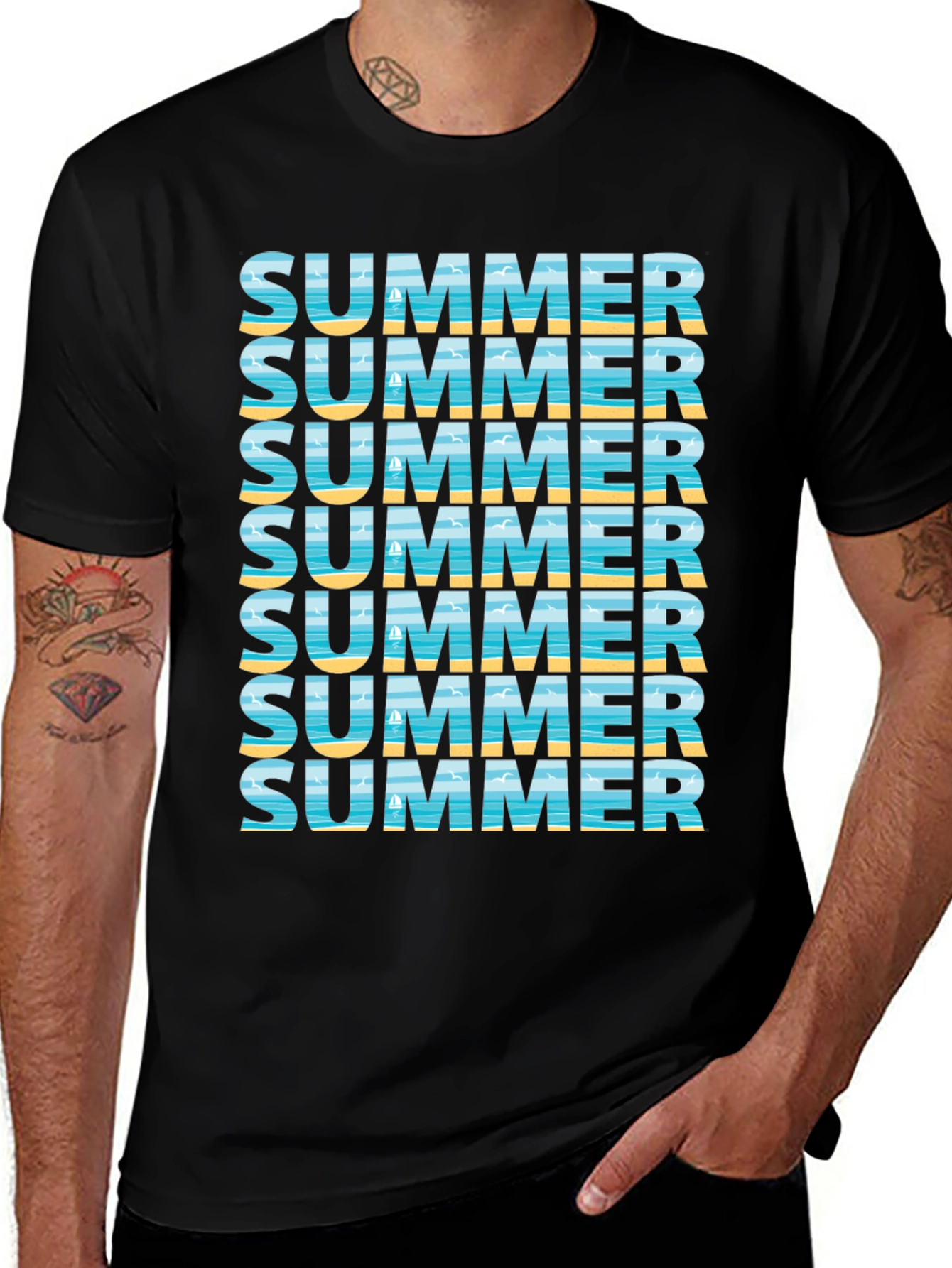 Variant 24 of Summer Vibes Graphic Tee - Beach Design