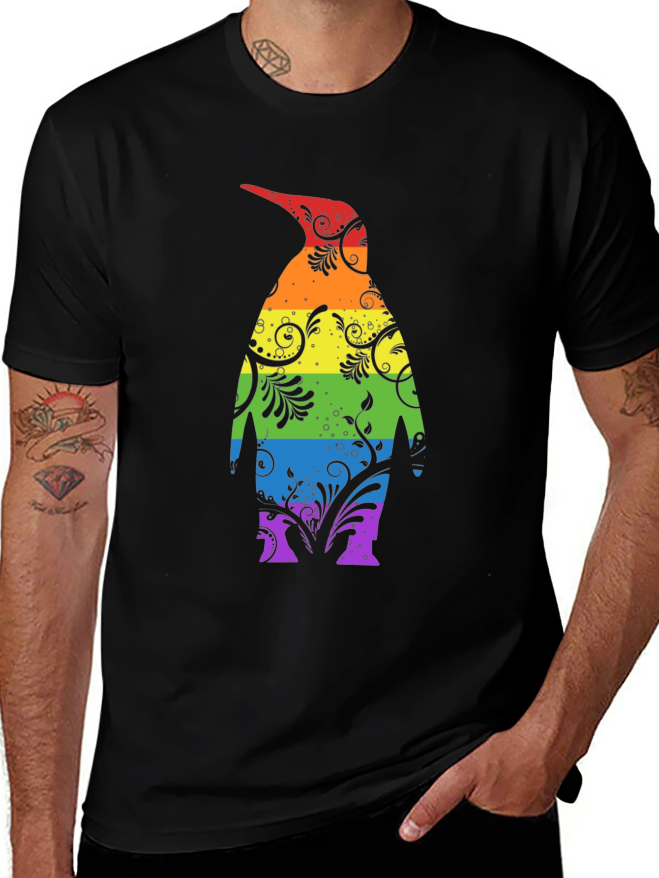 Variant 9 of Rainbow Penguin Graphic Tee - Unique Stylish Design