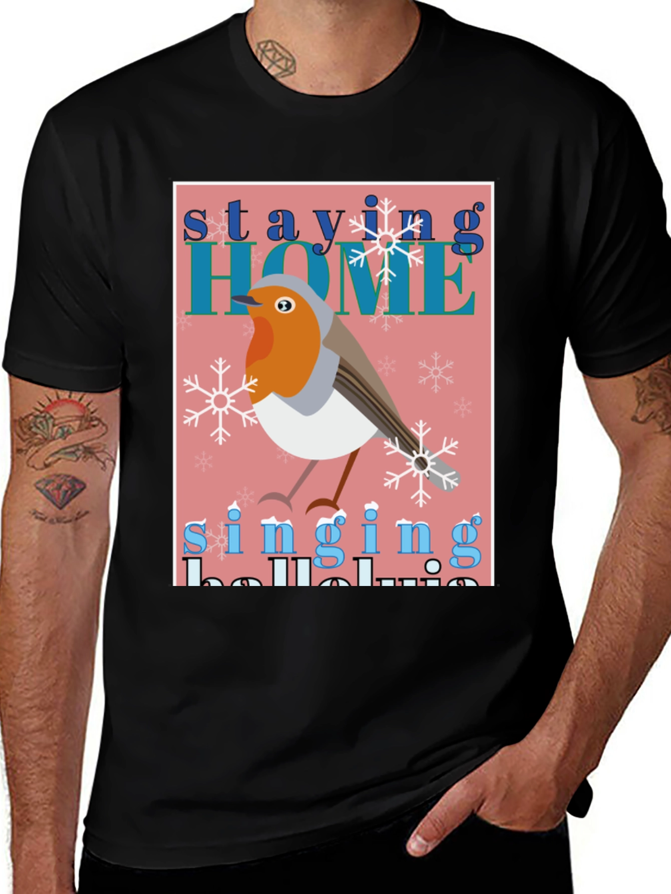 Variant 5 of Staying Home Singing Robin T-Shirt