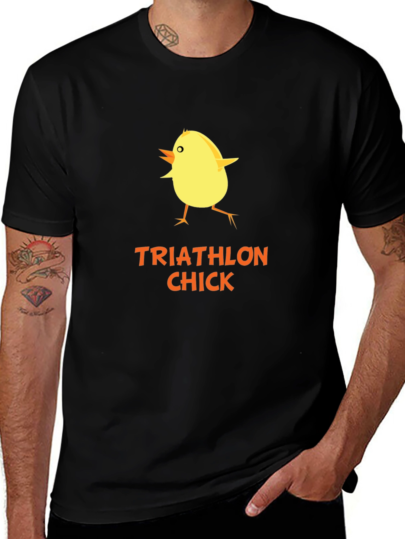 Variant 25 of Triathlon Chick T-Shirt - Funny Athletic Bird Tee