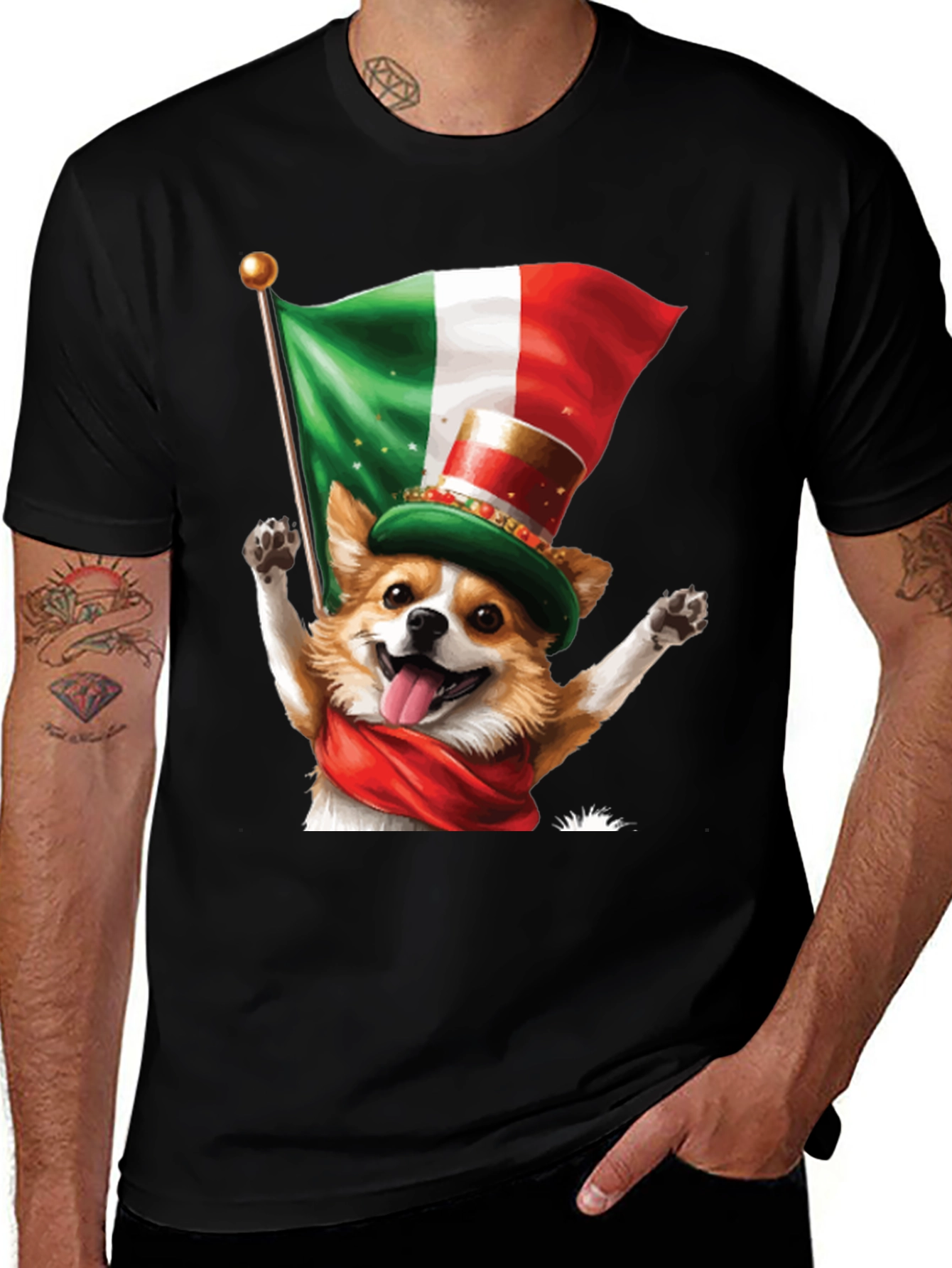 Variant 30 of Italian Pride Dog Graphic Tee - St. Patrick's Day