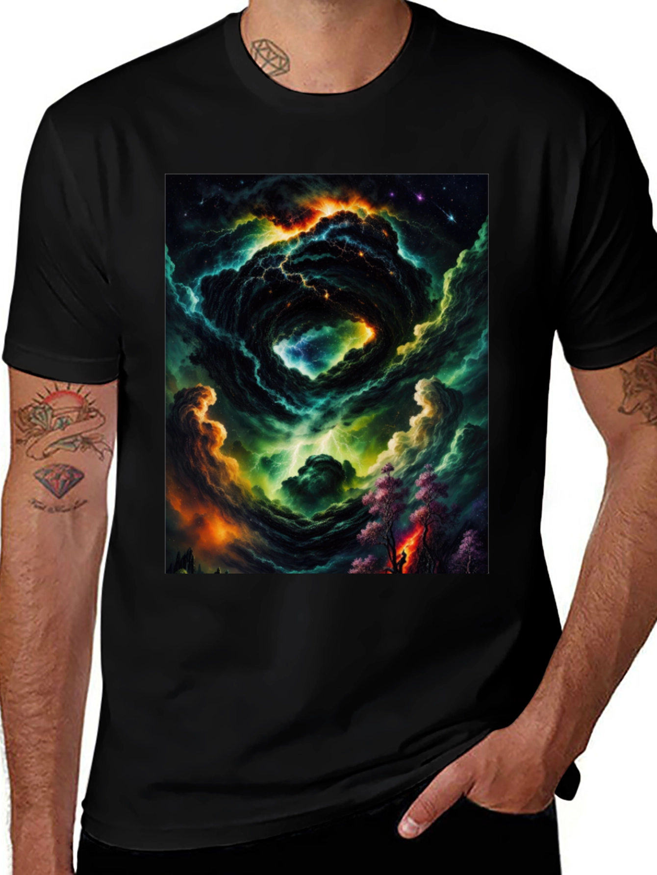 Variant 11 of Nebula Vortex Black T-Shirt