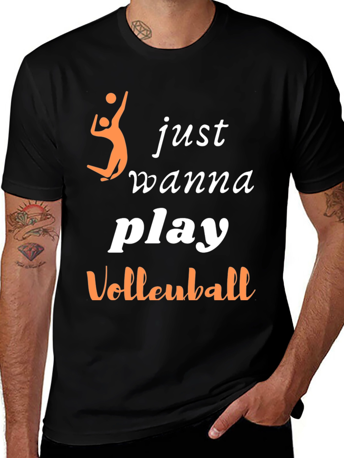 Variant 15 of Volleyball Player T-Shirt - Just Wanna Play Design