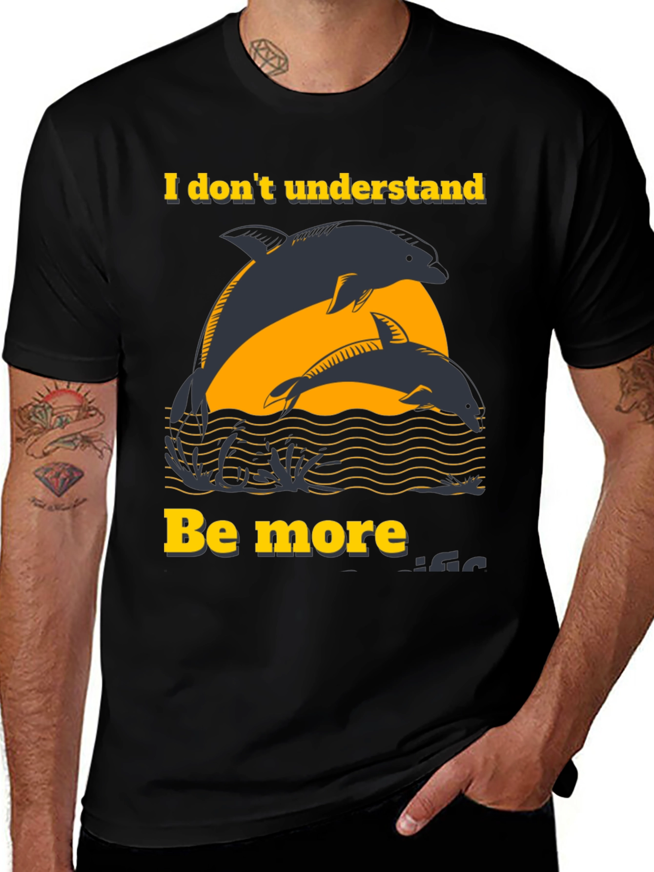 Variant 26 of Dolphin Graphic T-Shirt - Be More Dolphin