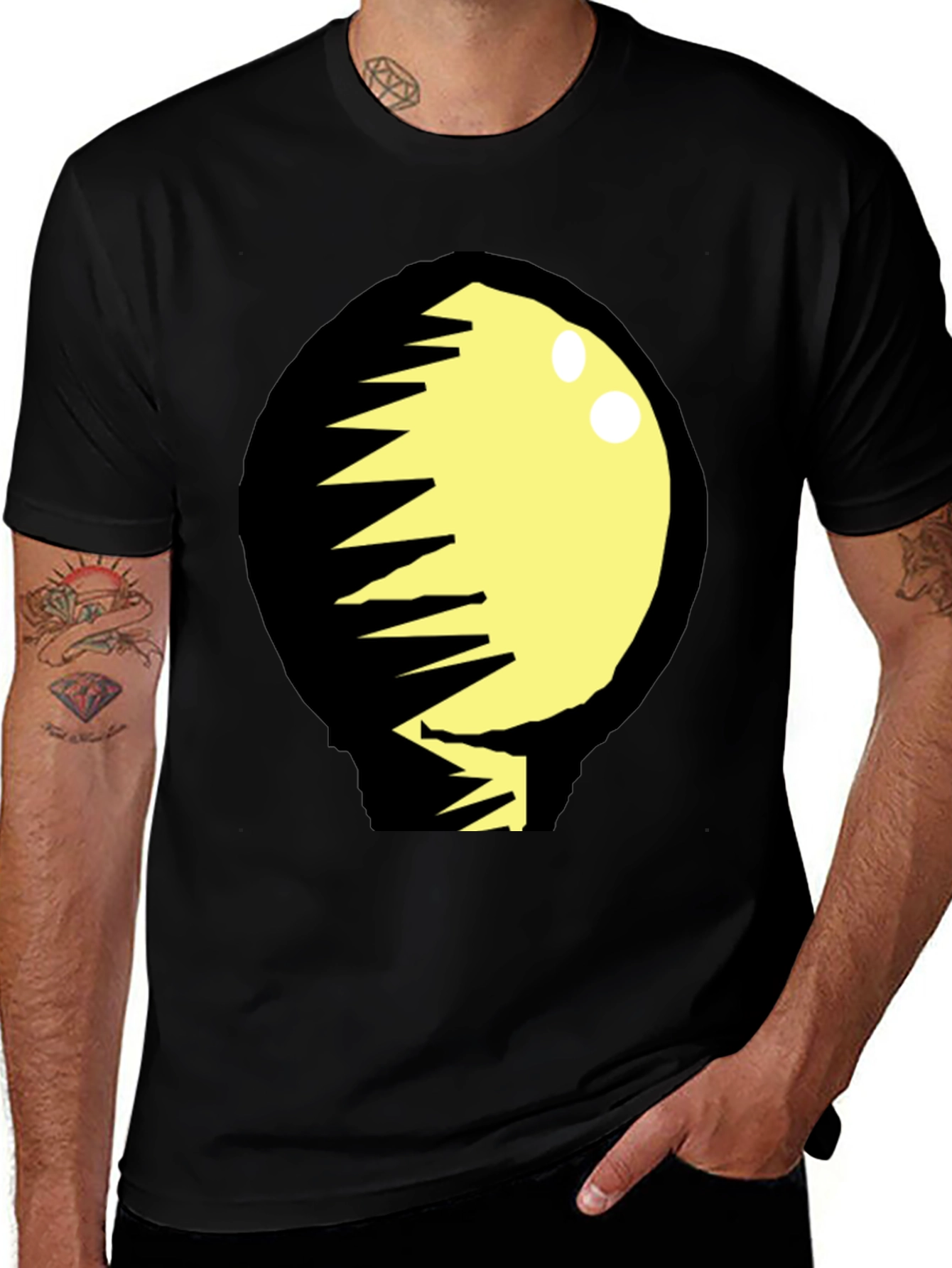 Variant 24 of Abstract Graphic Print Black T-Shirt