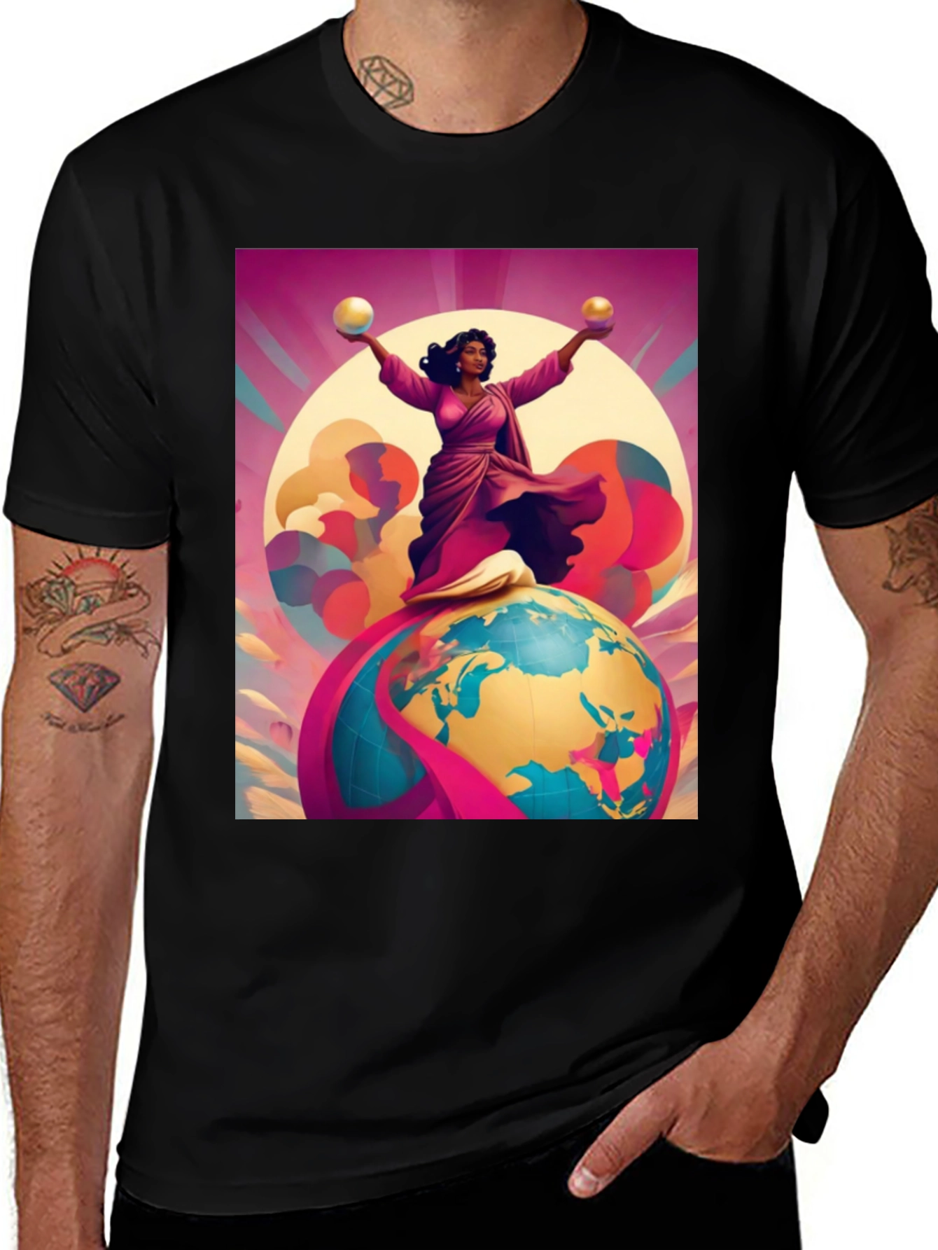 Variant 16 of Global Balance T-Shirt - Artistic Graphic Tee