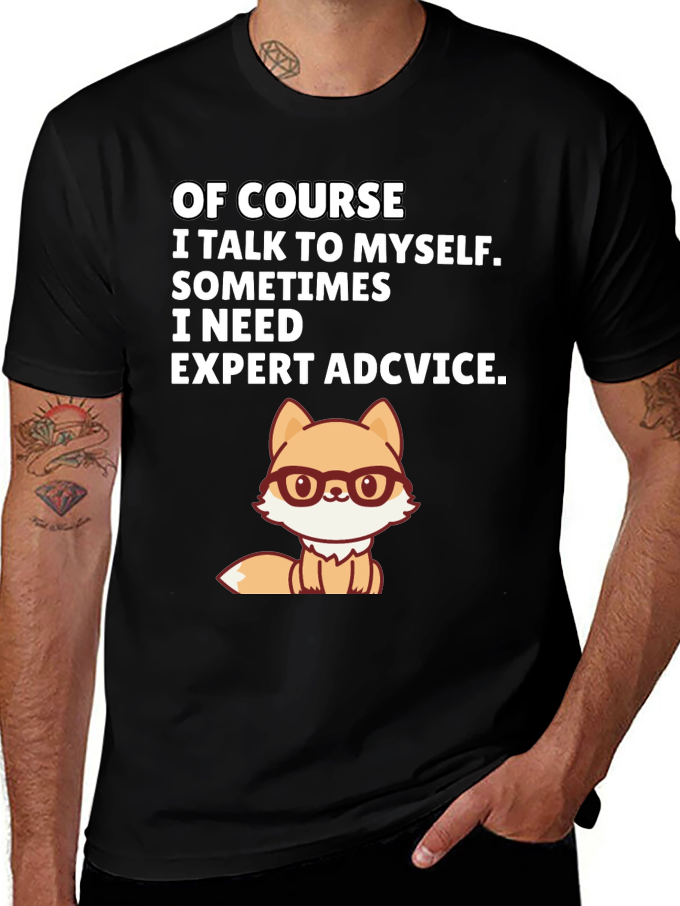 Variant 8 of Funny Fox Expert Advice Graphic Tee