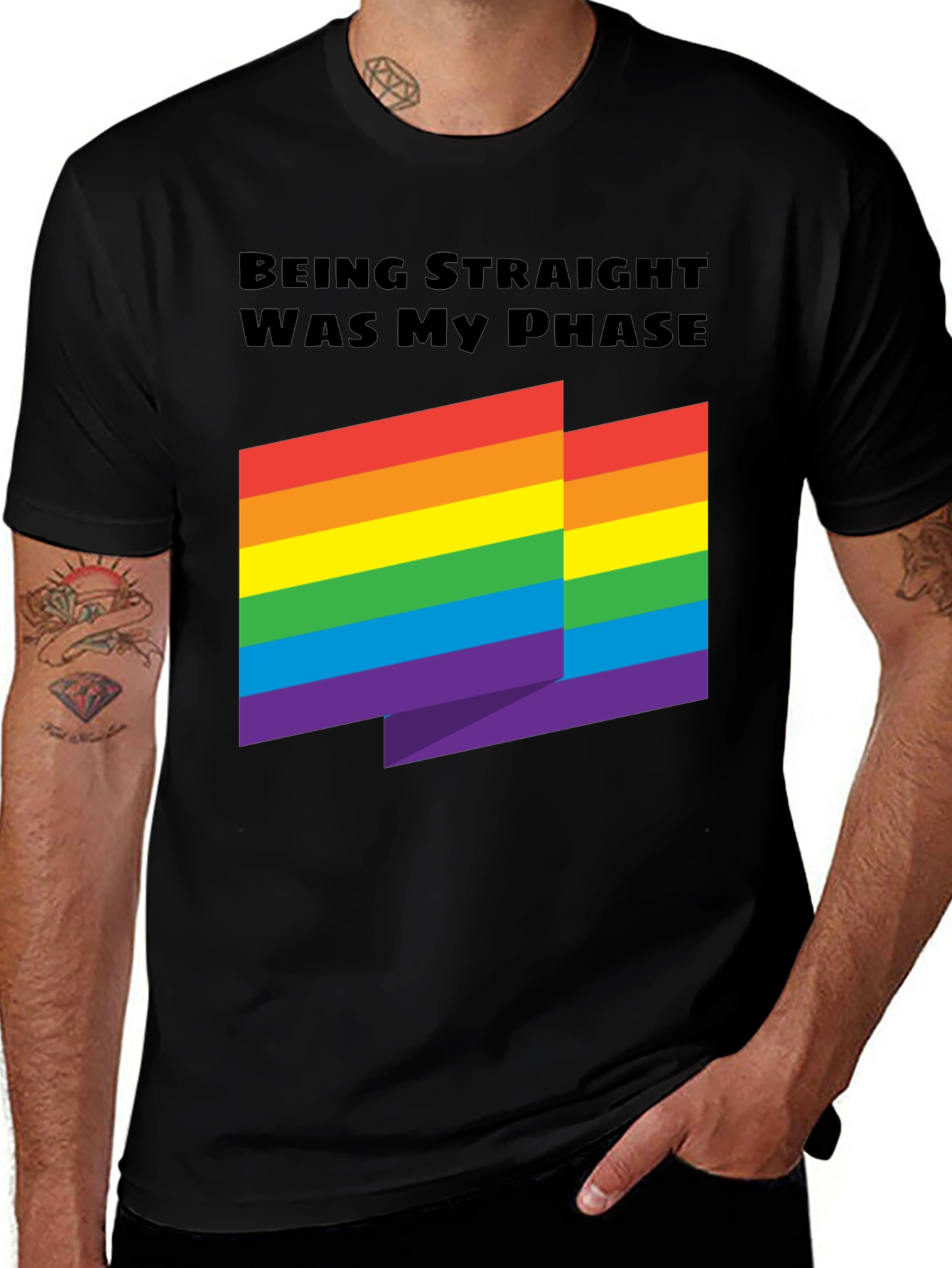 Variant 28 of Being Straight Was My Phase - Rainbow Pride T-Shirt