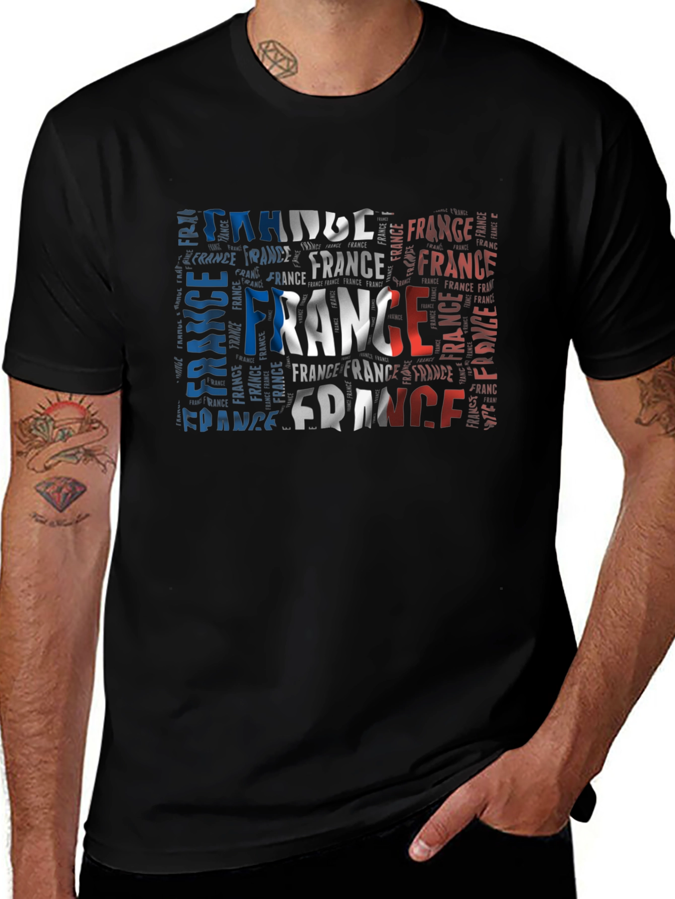 France Flag Word Art T-Shirt