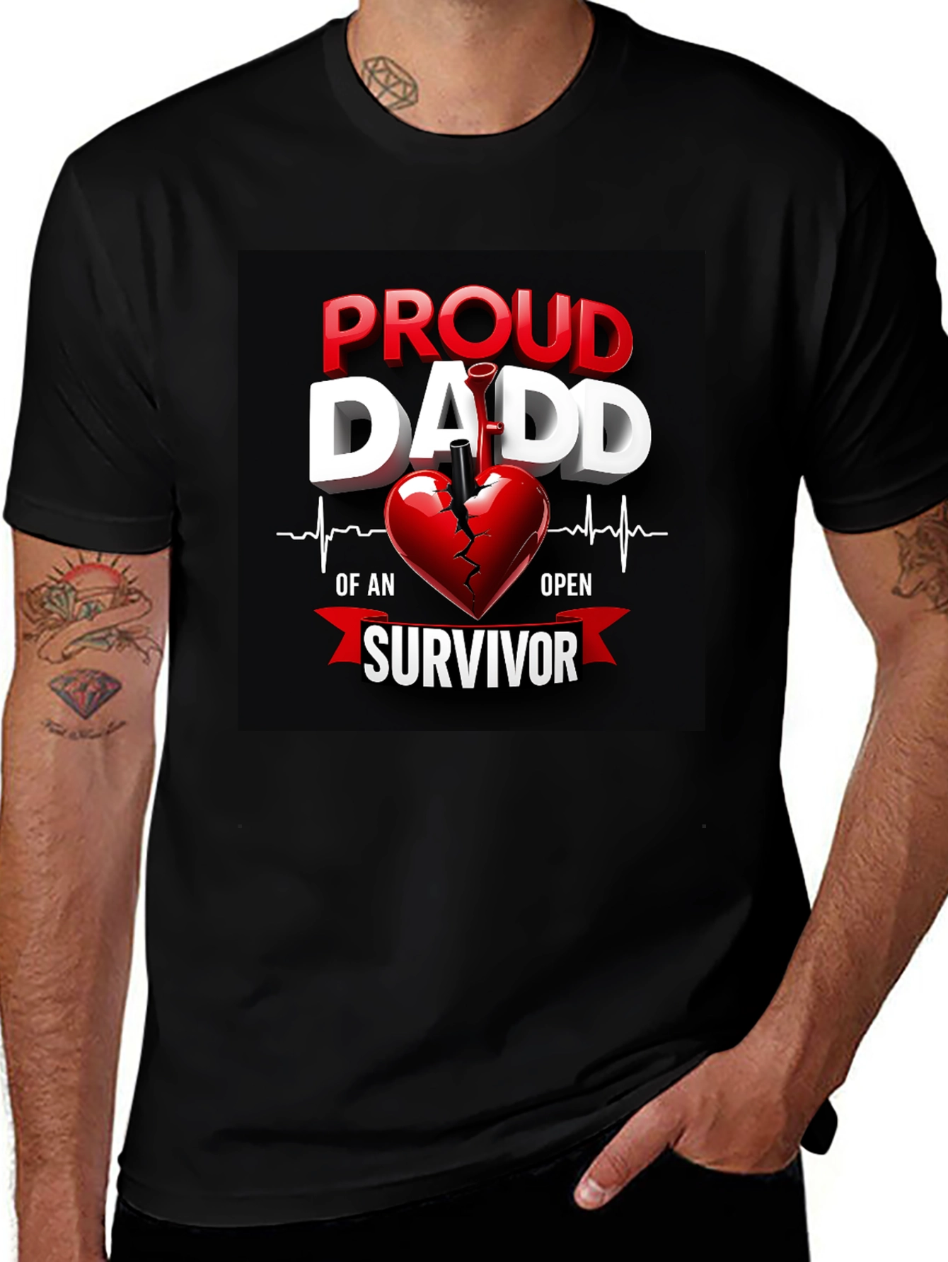 Variant 12 of Proud Daddy Open Heart Survivor T-Shirt