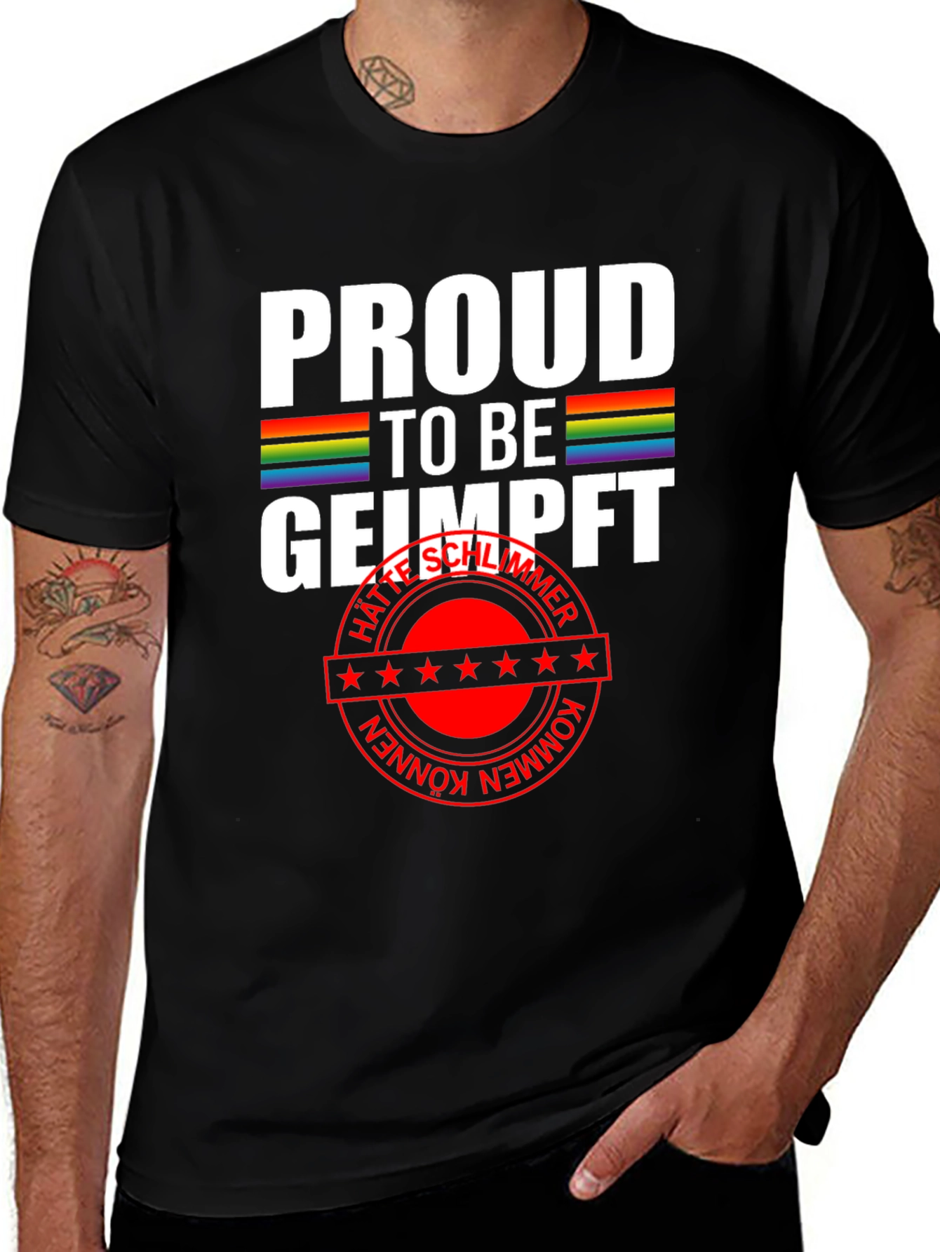 Variant 21 of Proud to be Geimpft LGBTQ+ T-Shirt