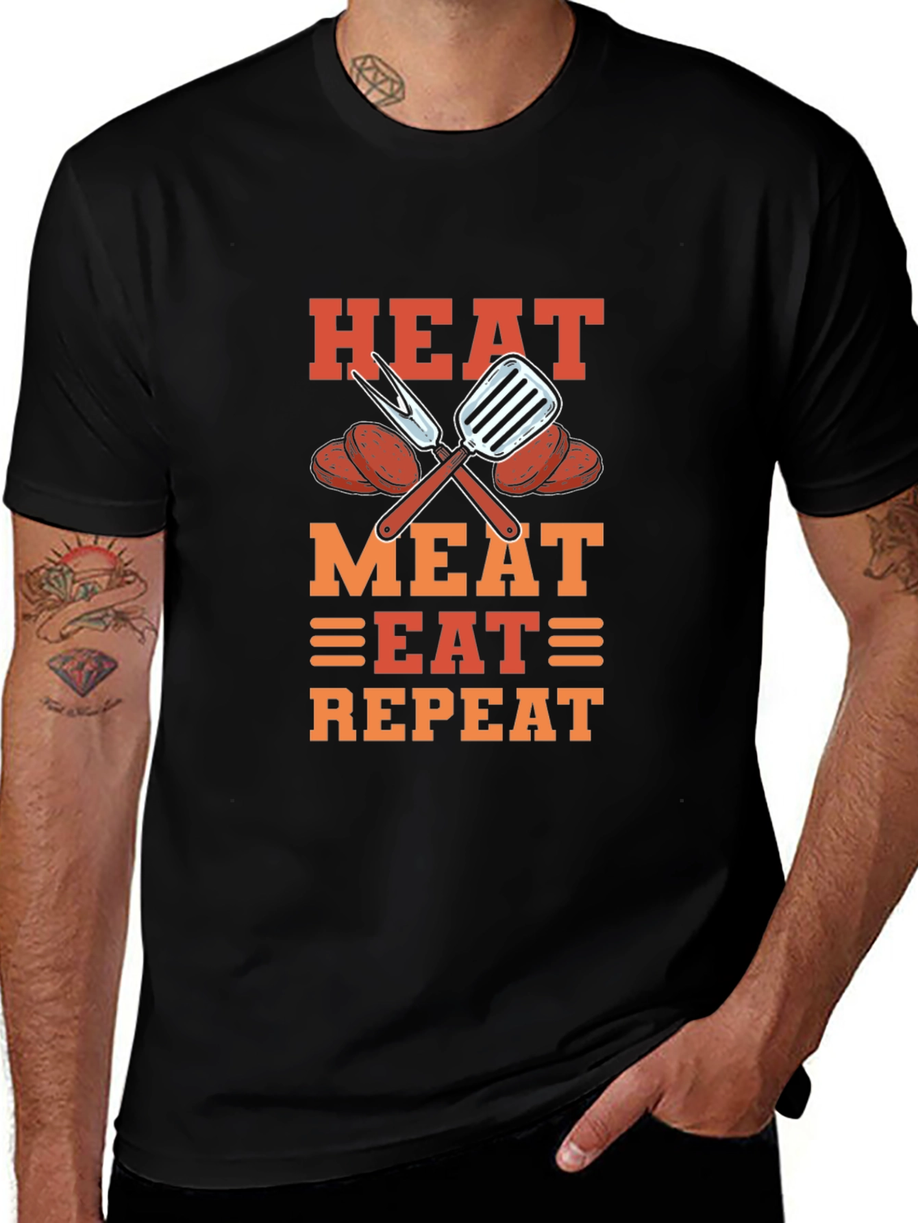 Variant 11 of Heat Meat Eat Repeat Graphic Tee