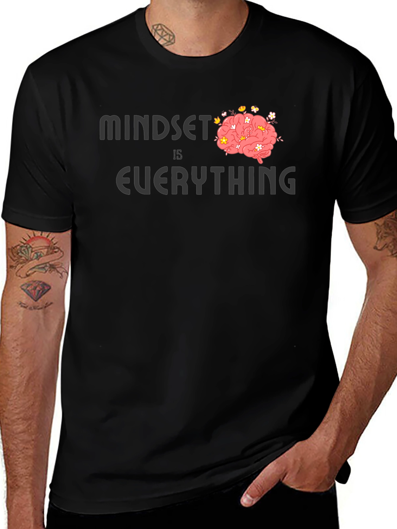 Variant 27 of Mindset is Everything Brain Graphic T-Shirt