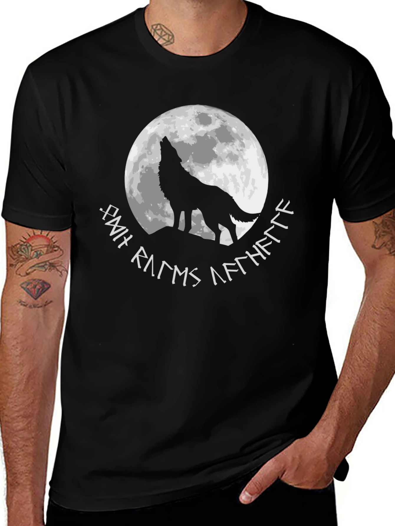 Variant 18 of Wolf Howling at Moon Graphic Tee