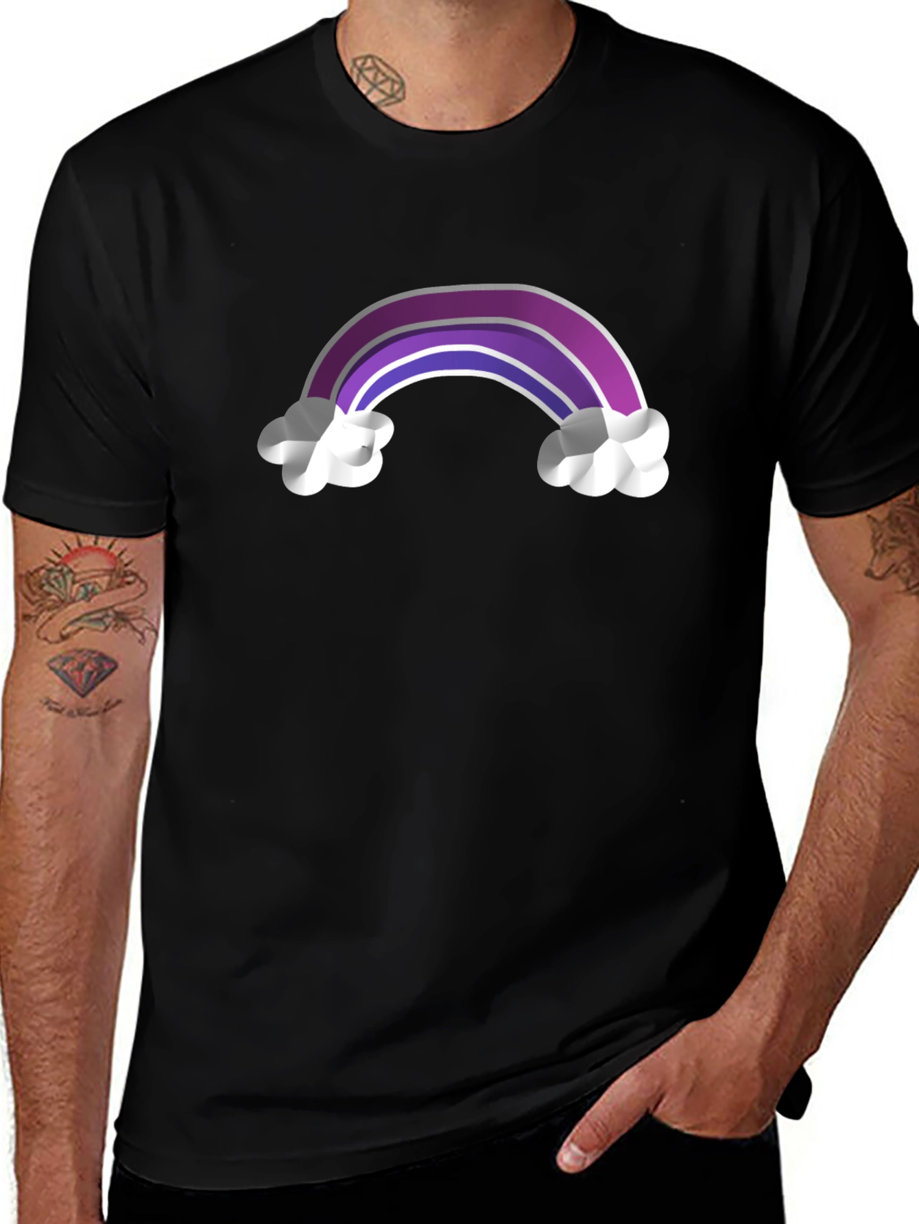 Variant 29 of Rainbow Clouds Graphic T-Shirt - Soft Cotton Blend