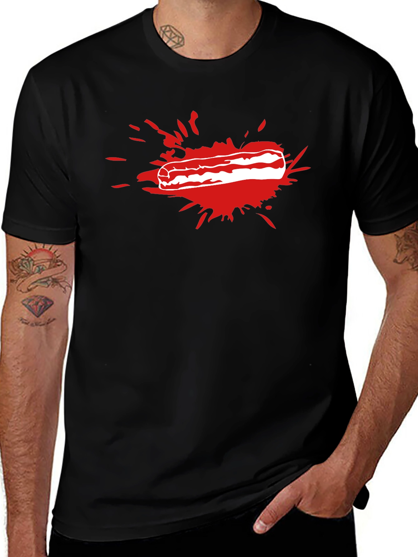 Bacon Splash T-Shirt - Funny Food Tee