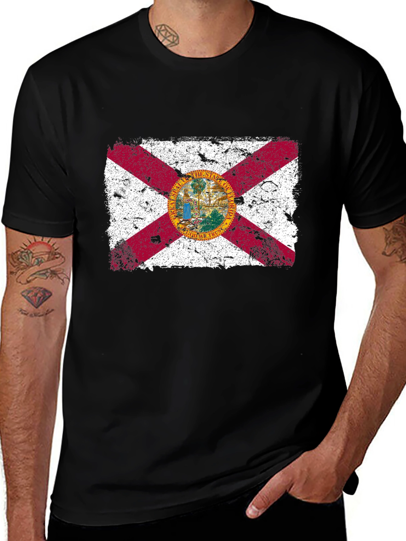 Florida Flag T-Shirt - Distressed Design