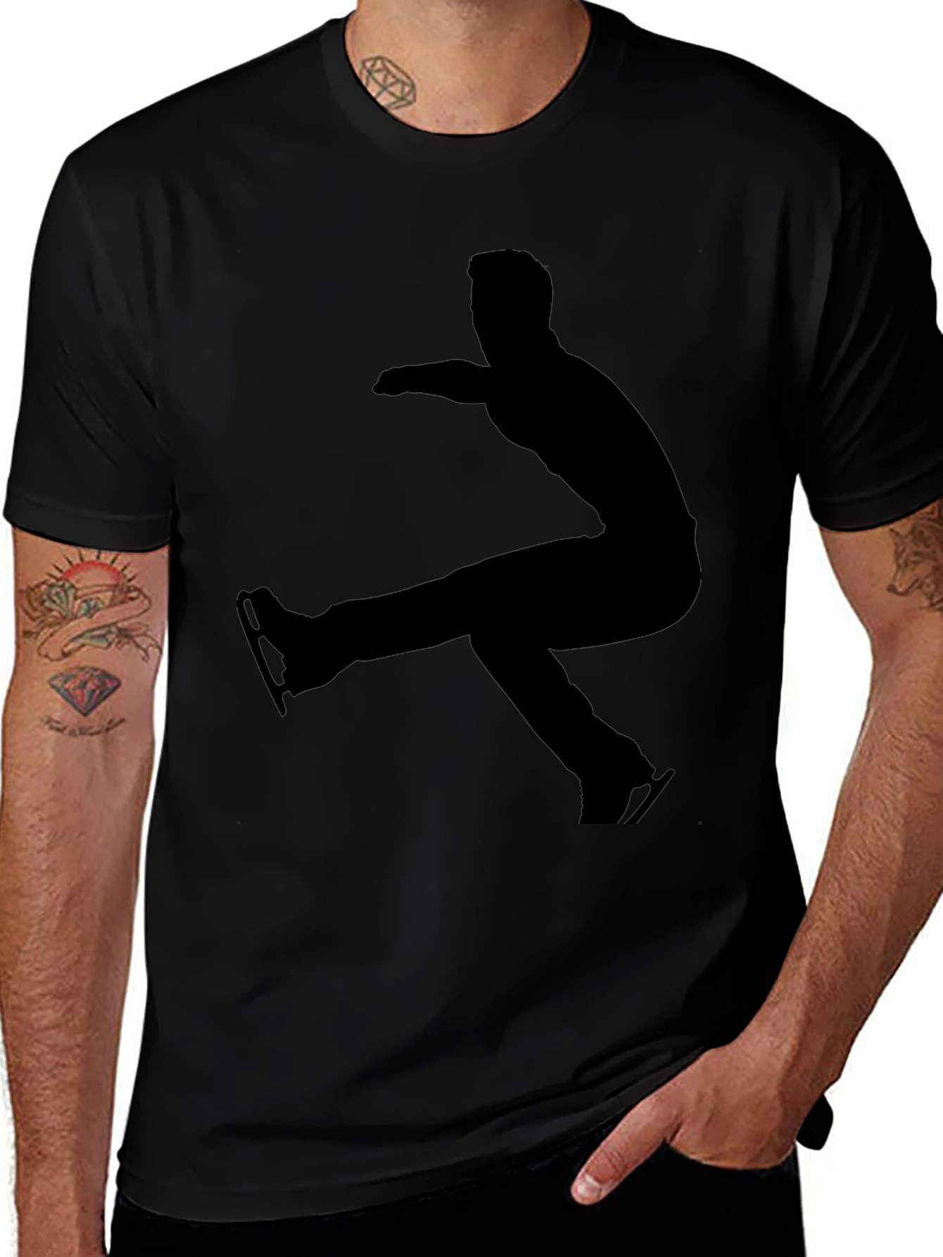 Variant 21 of Ice Skater Silhouette T-Shirt - Black