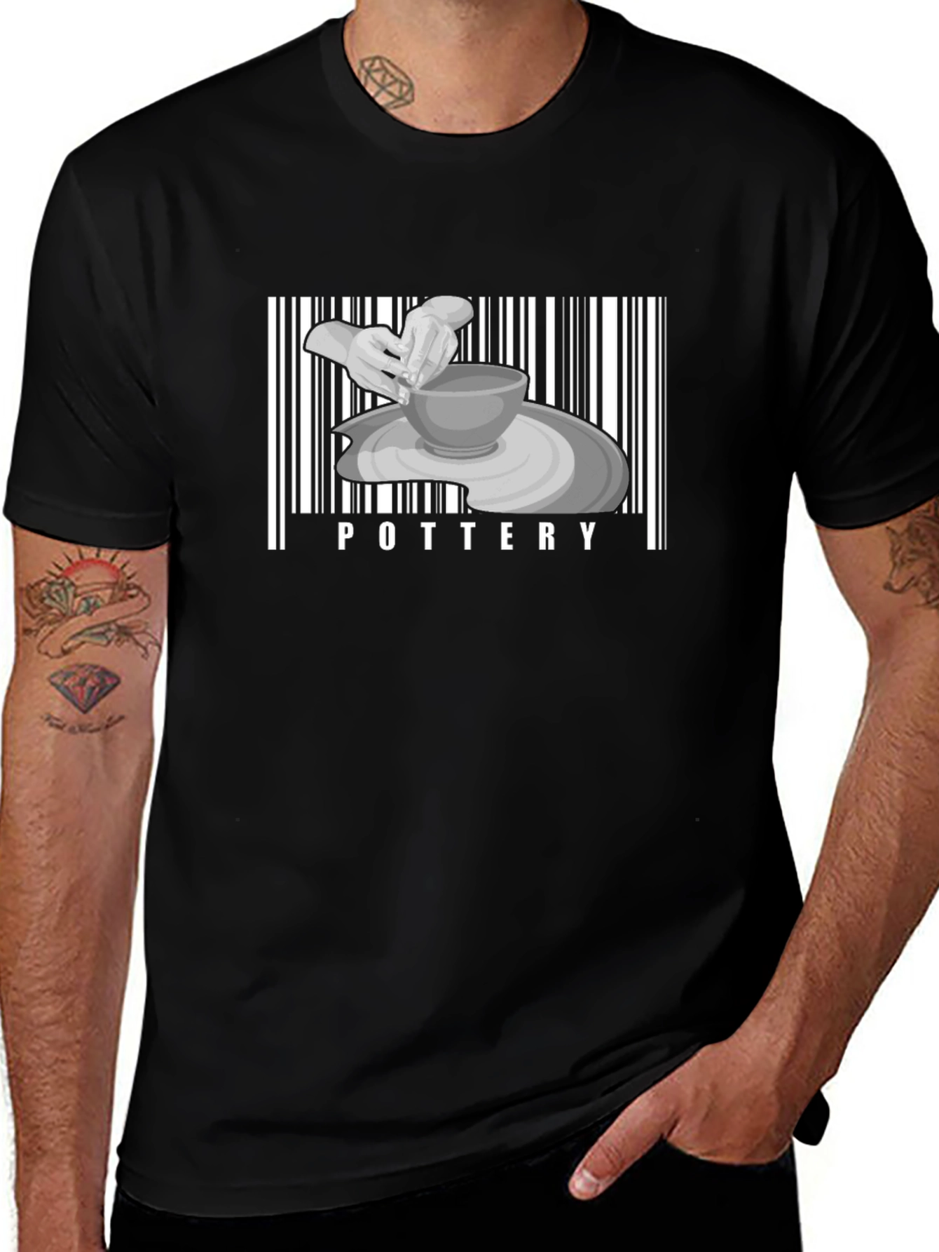 Pottery Barcode Graphic T-Shirt