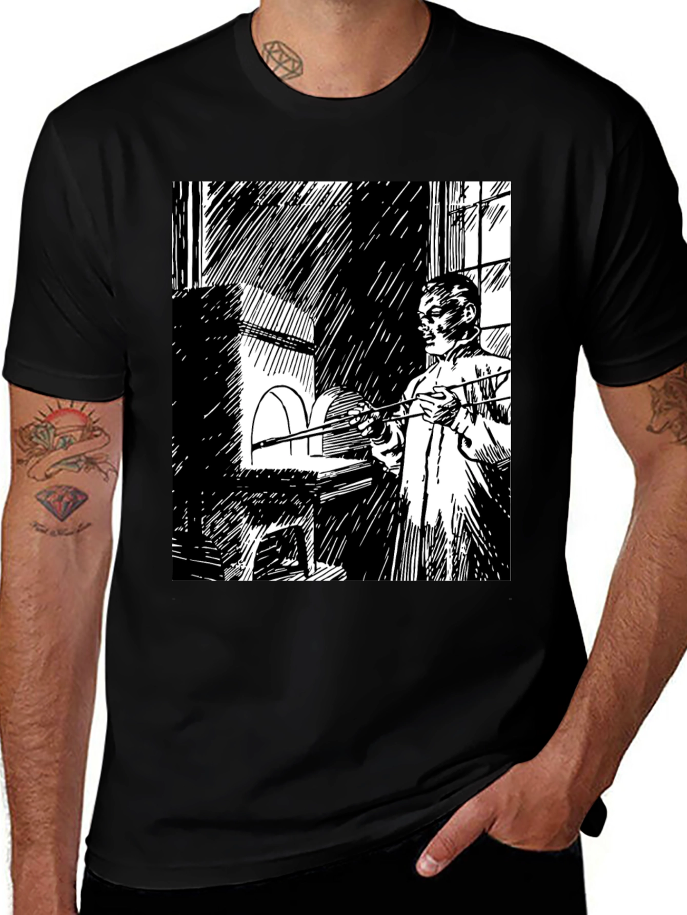 Vintage Art Black T-Shirt - Stylish Graphic Tee