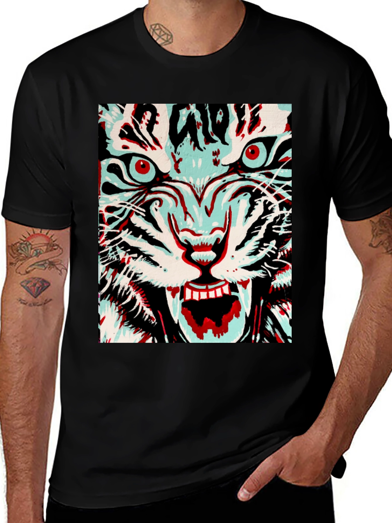 Variant 13 of Tiger Graphic Tee - Fierce Style