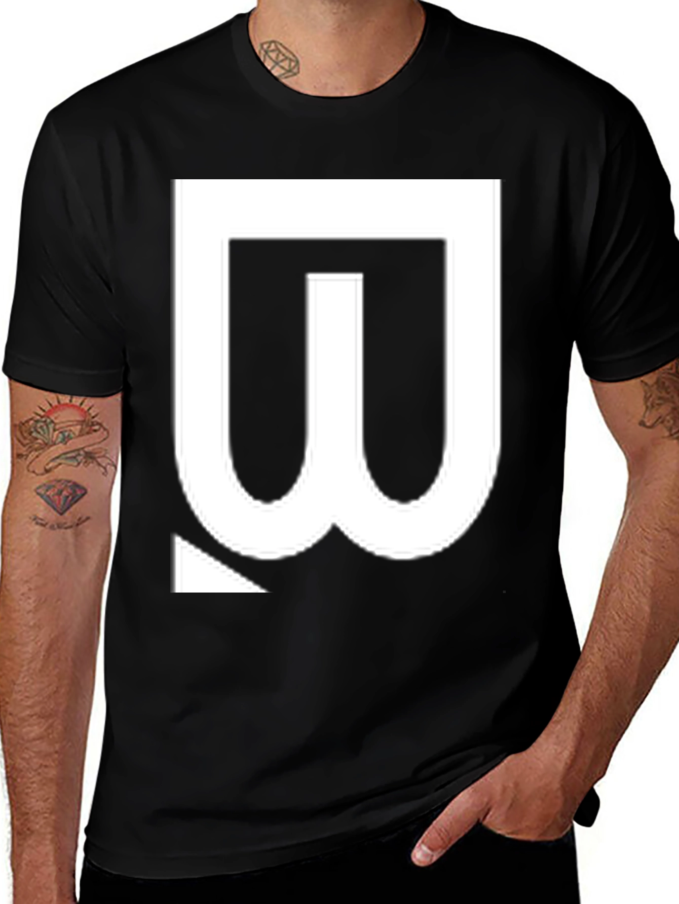 Variant 25 of Bold Graphic Tee - White Symbol on Black