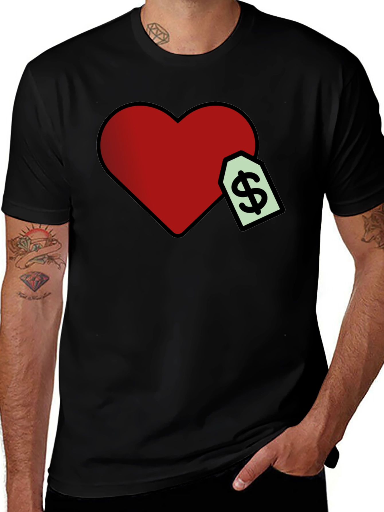 Variant 28 of Heart Price Tag Graphic T-Shirt