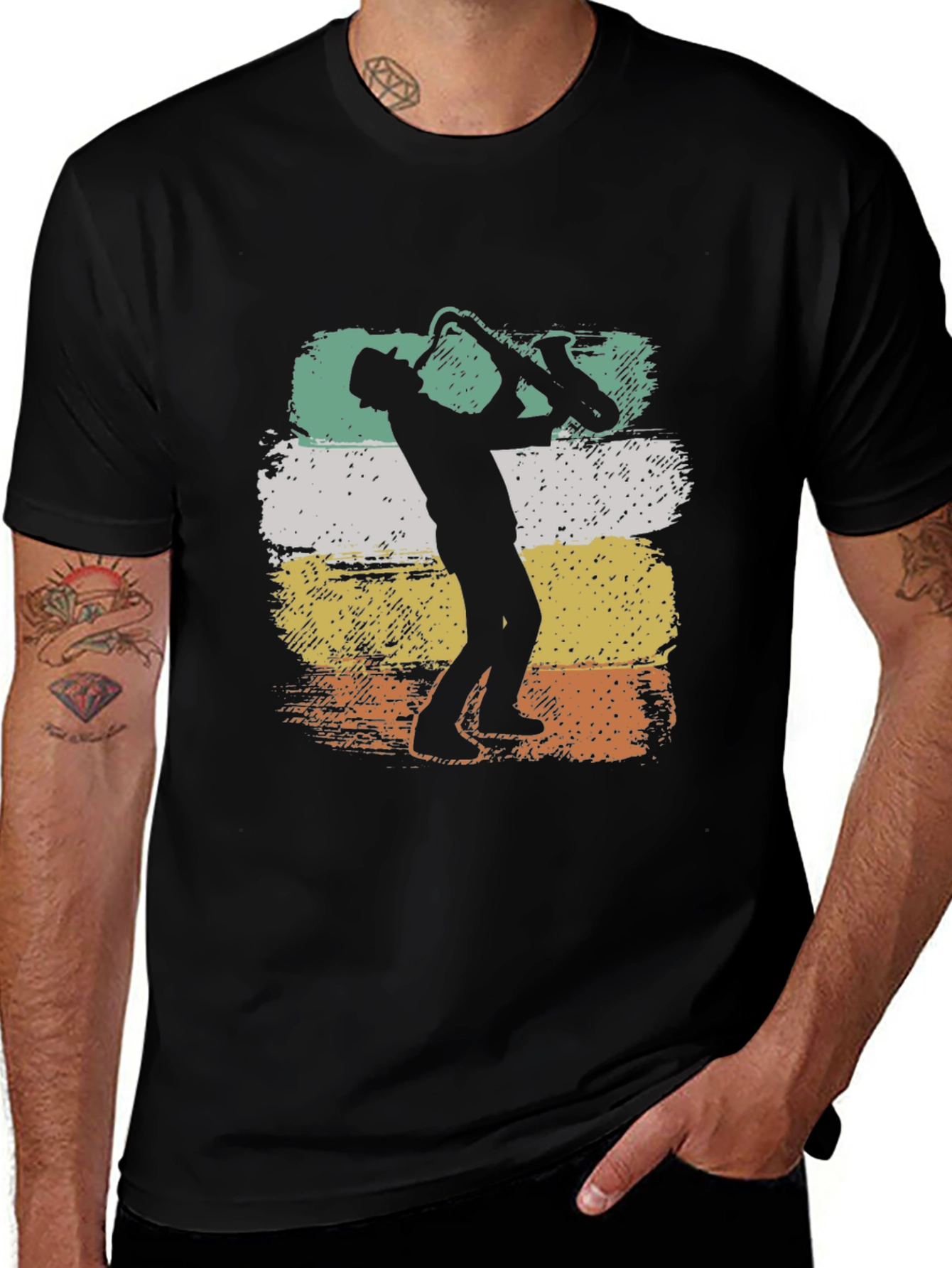 Variant 26 of Retro Saxophone Player Graphic T-Shirt
