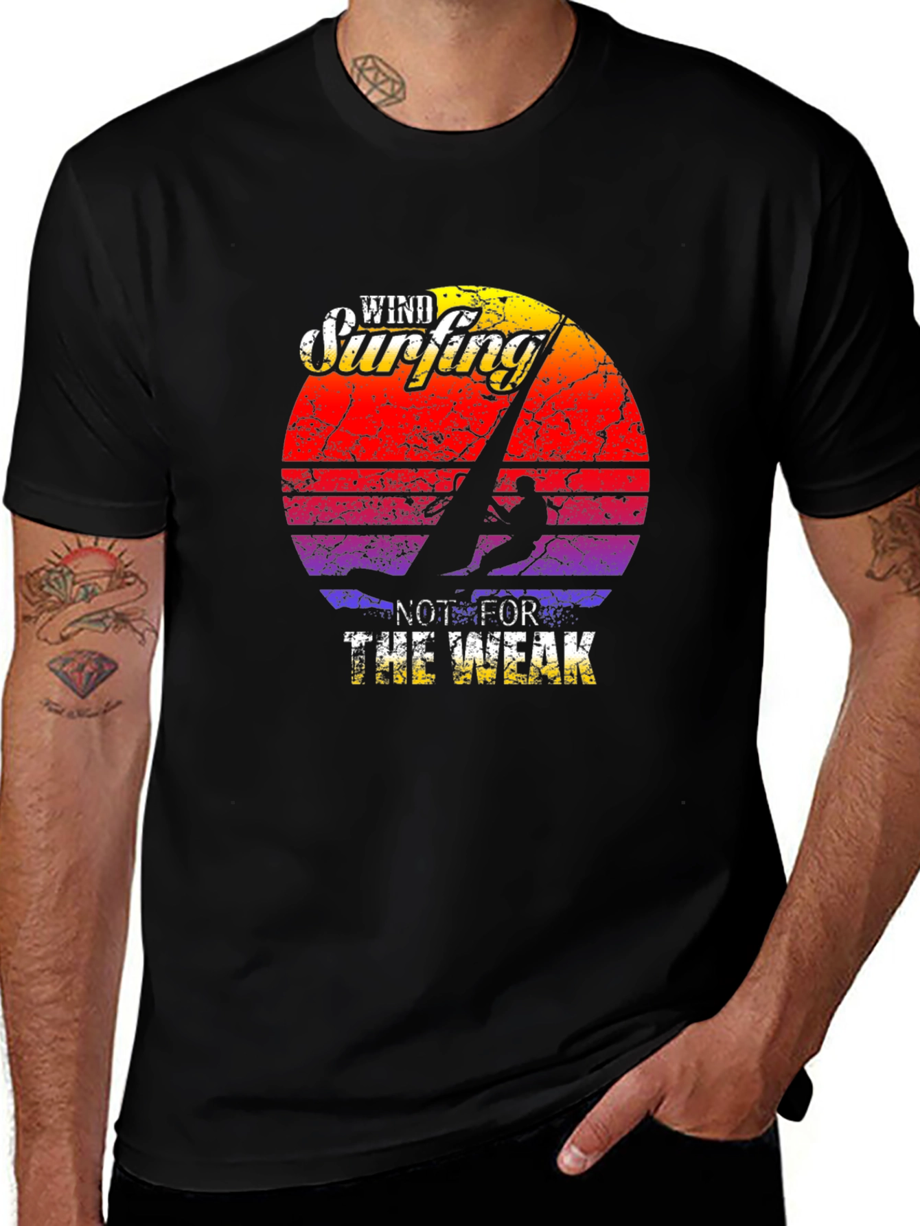Variant 24 of Windsurfing Retro Sunset T-Shirt - Not For The Weak