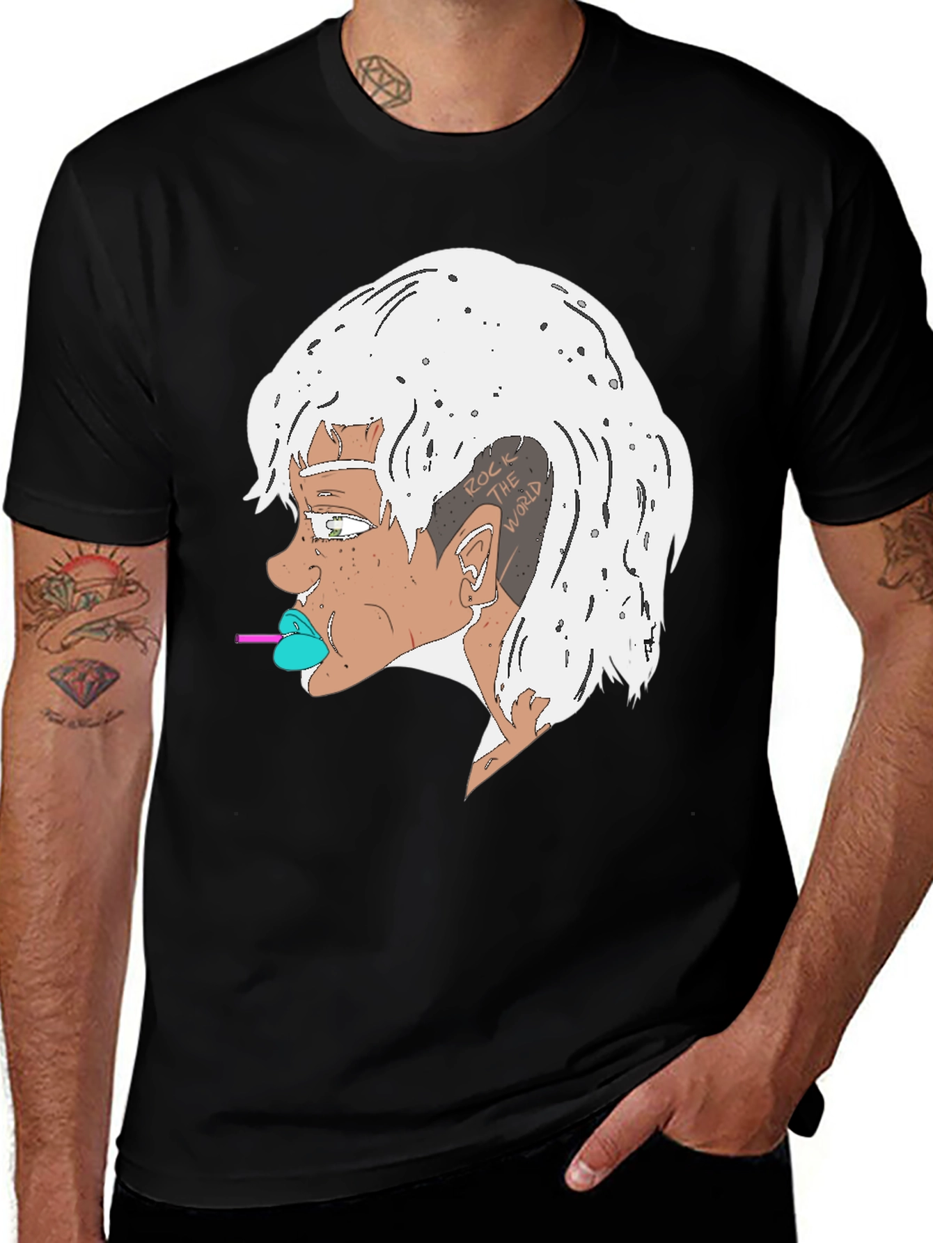 Variant 23 of Edgy Cartoon Character Black T-Shirt