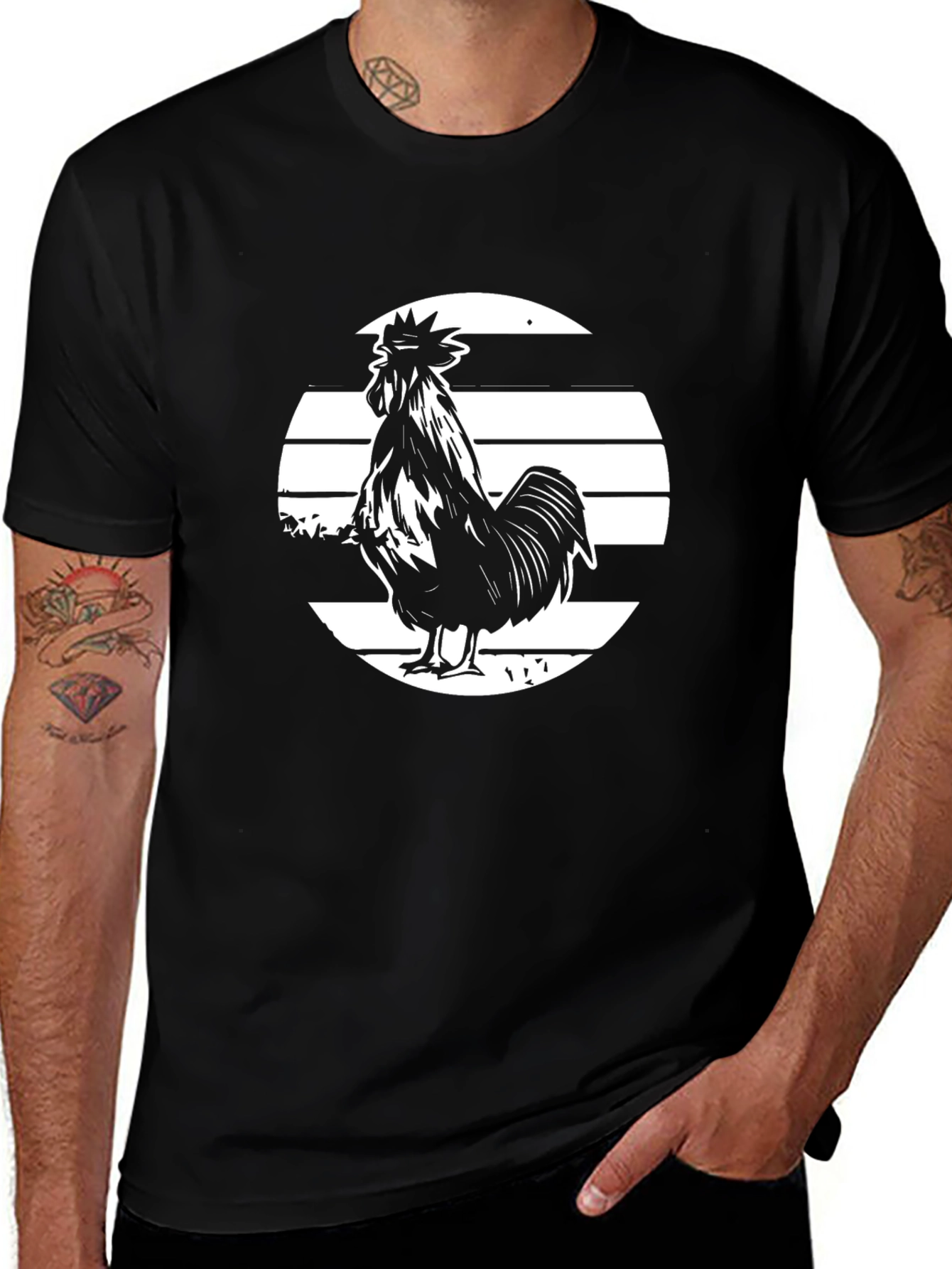 Variant 25 of Rooster Graphic Tee - Bold Black T-Shirt